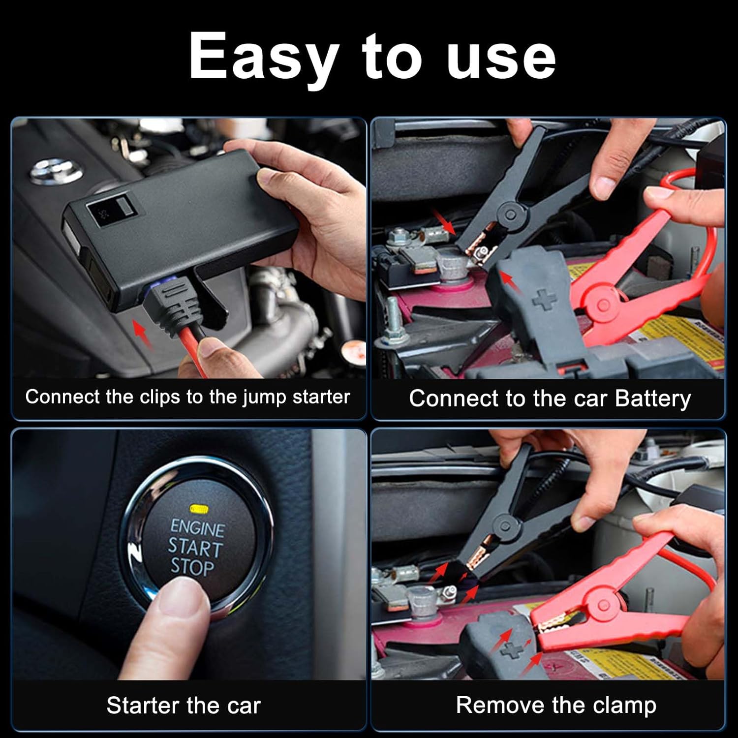 EC5 Emergency Jump Starter Cable for Car with Alligator Clamps, Heavy Duty Automotive Booster Cables for Battery Compatible with 10AWG Silicone Wire for Portable Power Station, Vehicle Battery
