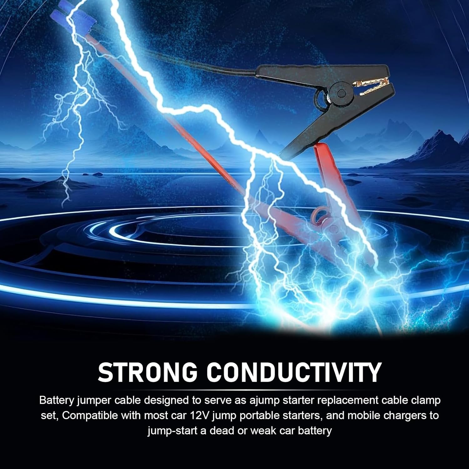 EC5 Heavy Duty Jump Starter Replacement Cable, 12V Car Battery Booster Jumper Cables, Portable Jumper Cable with Battery Clamps, Universal for Most Cars