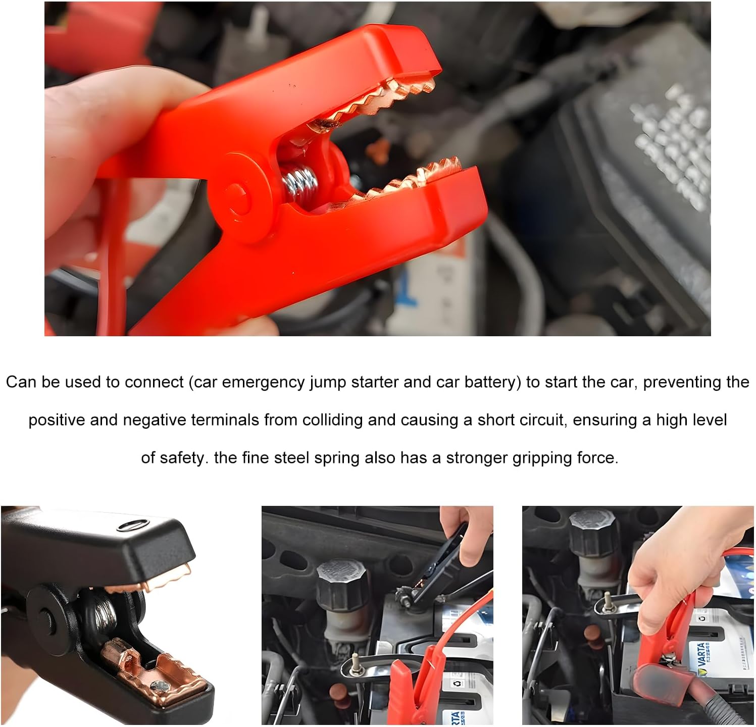 EC5 Jump Starter Cable with Battery Clamps, 12V 10AWG Automotive Battery Booster Jumper Emergency Cable, Portable Jumper Cables Battery Alligator Clip for Car Truck RV (Regular)