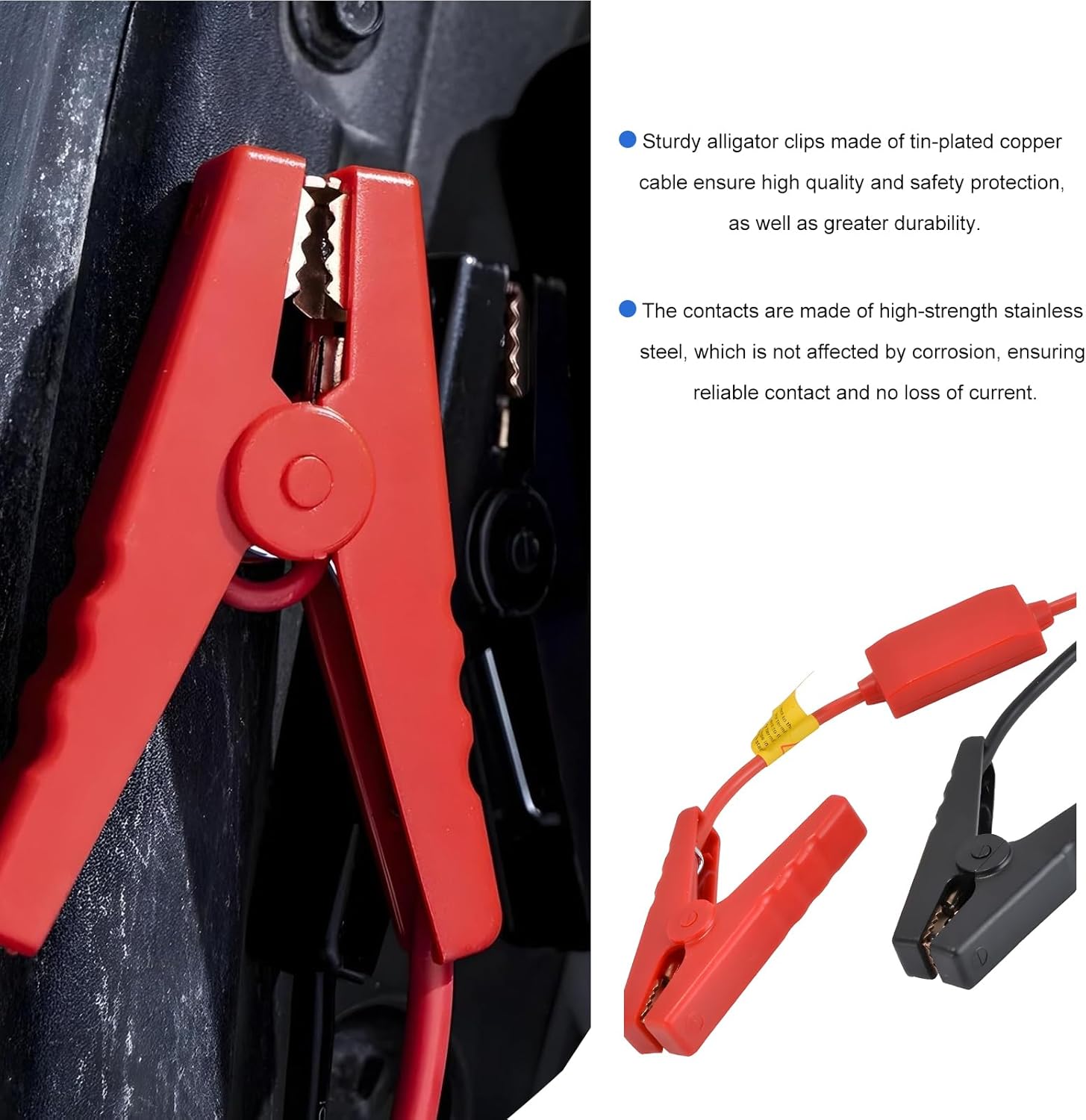 EC5 Jump Starter Cable with Battery Clamps, 12V 10AWG Automotive Battery Booster Jumper Emergency Cable, Portable Jumper Cables Battery Alligator Clip for Car Truck RV (Regular)
