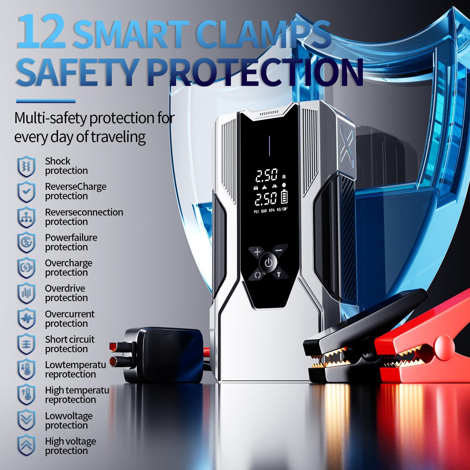 Emergency Portable Jump Starter with Air Compressor review