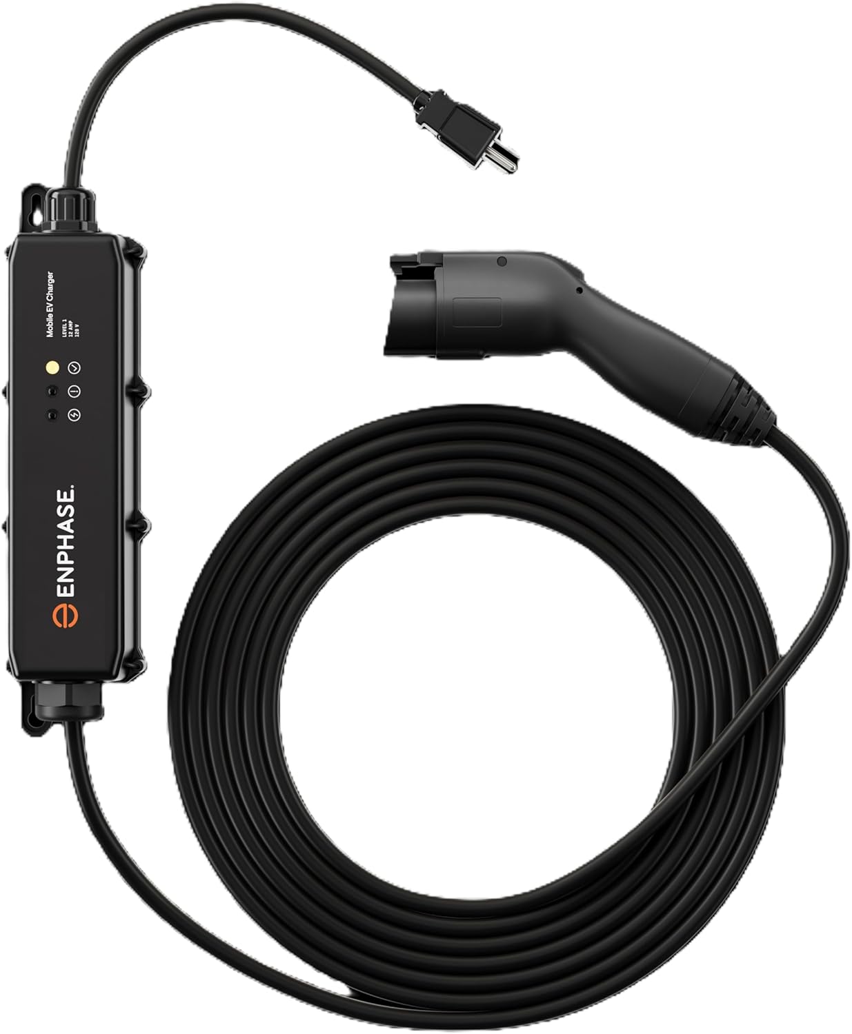 Enphase Mobile EV Charger, 12 A, Safety Certified, Indoor/Outdoor, 25ft Rugged Cable  SAE J1772 Connector, 120V, NEMA 5-15 Plug