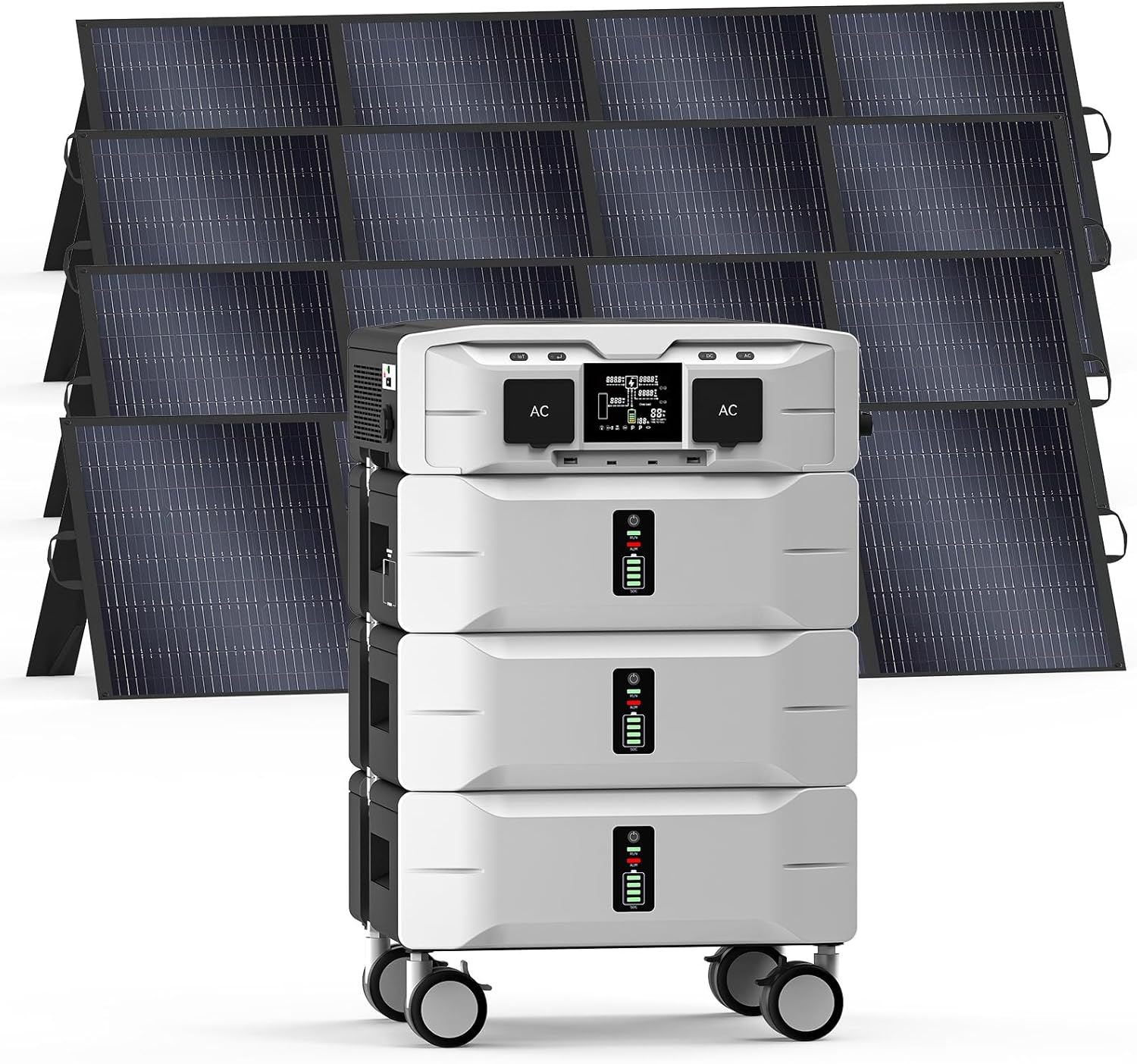 IEE 7680Wh Power Station with 5000W Output, 120V/240V Dual Voltage, Expandable Home Backup with Transfer Switch Ready  App Control