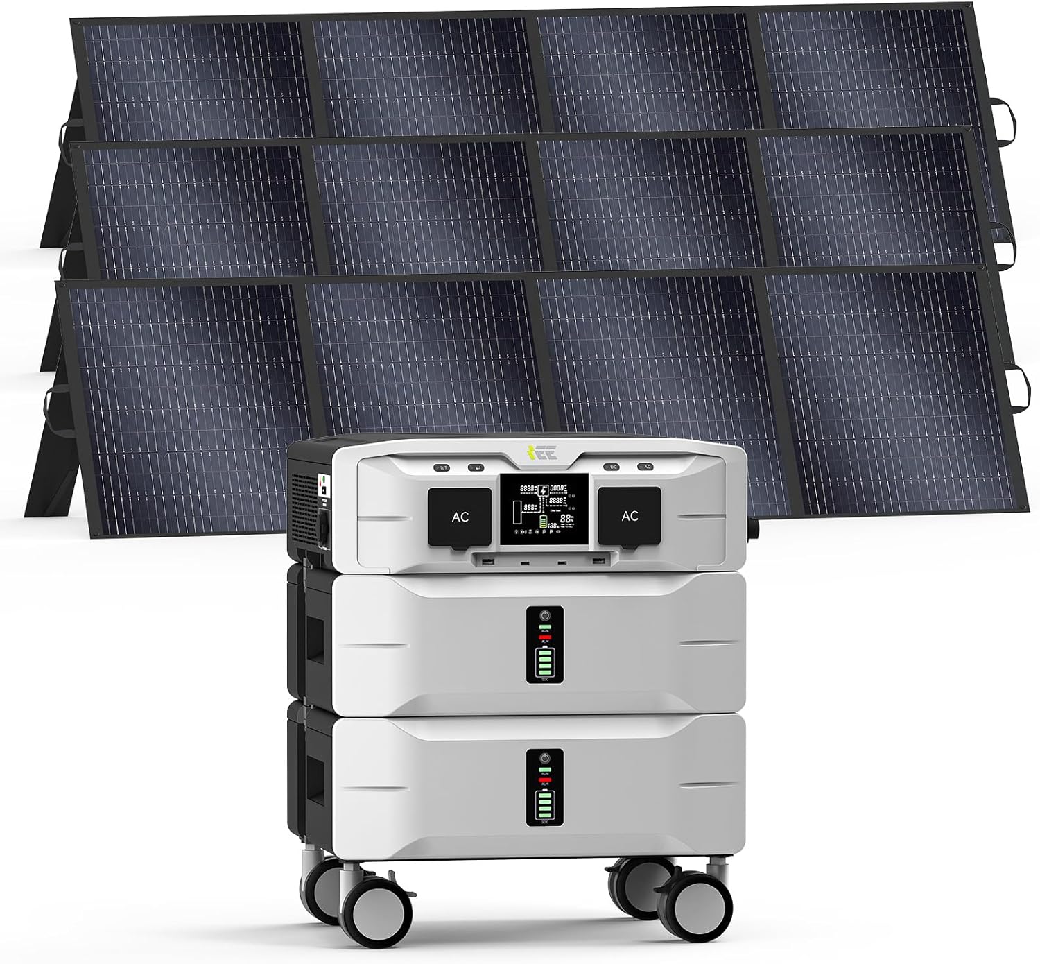 IEE 7680Wh Power Station with 5000W Output, 120V/240V Dual Voltage, Expandable Home Backup with Transfer Switch Ready  App Control
