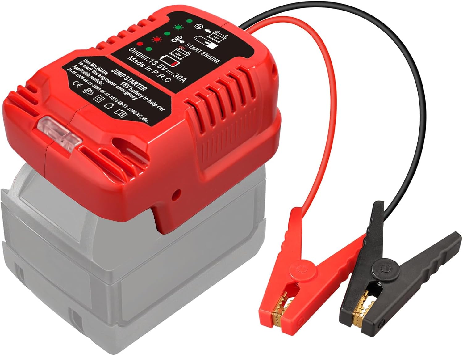 Jump Starter Adapter for DeWalt 20V MAX Battery, 12V Portable Car Jump Cables, Automotive Booster Cable Adapter, Jump Starting Dead or Weak Batteries, Engine up to 3.5 Liters (NO Battery)