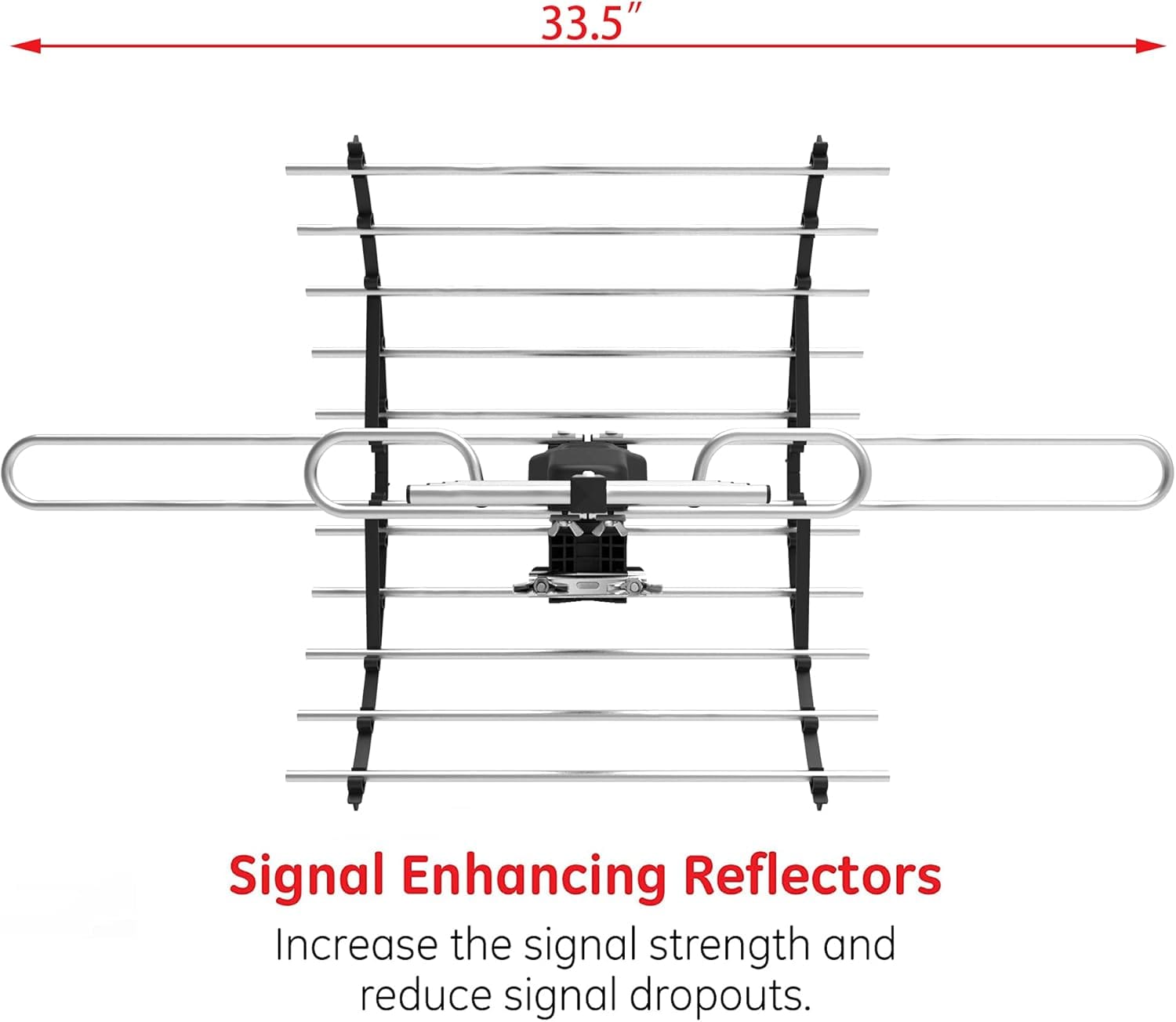 PIBIDI Digital HD TV Antenna, Amplified Attic/Outdoor Antenna, 360 Degree Rotation Wireless Remote, 4K 1080P VHF UHF, Mounting Pole Included, 200 Miles Range