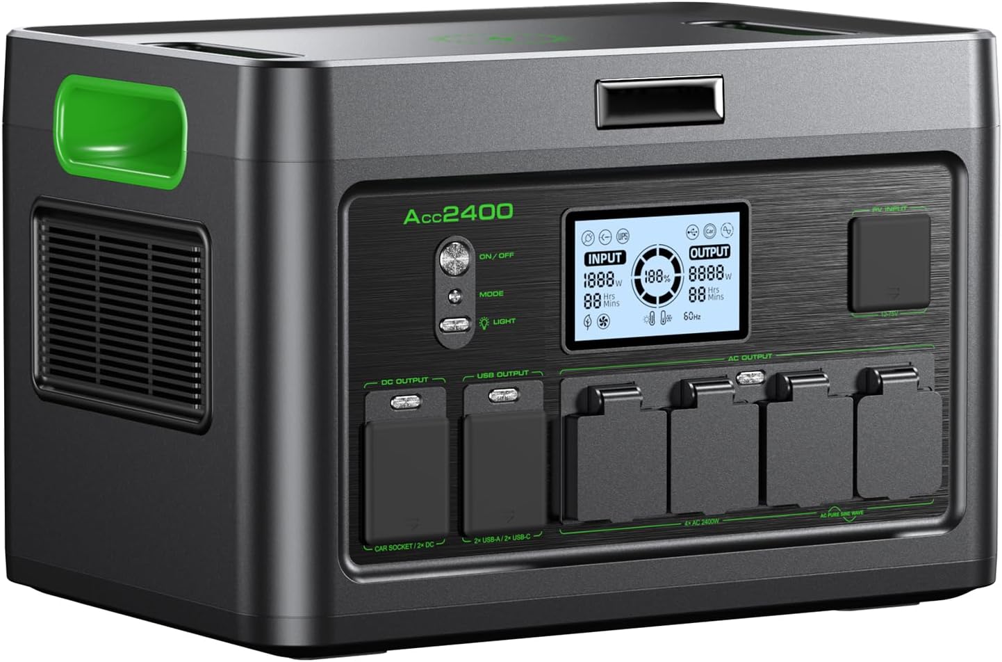Portable Power Station 500W (Peak 1000W), 519Wh Solar Generator with 2x110V AC Outlets  USB-C PD 60W, 10-Port Power Bank with Wireless Charger for Outdoor Camping, RV Trips, and Home Emergency Backup