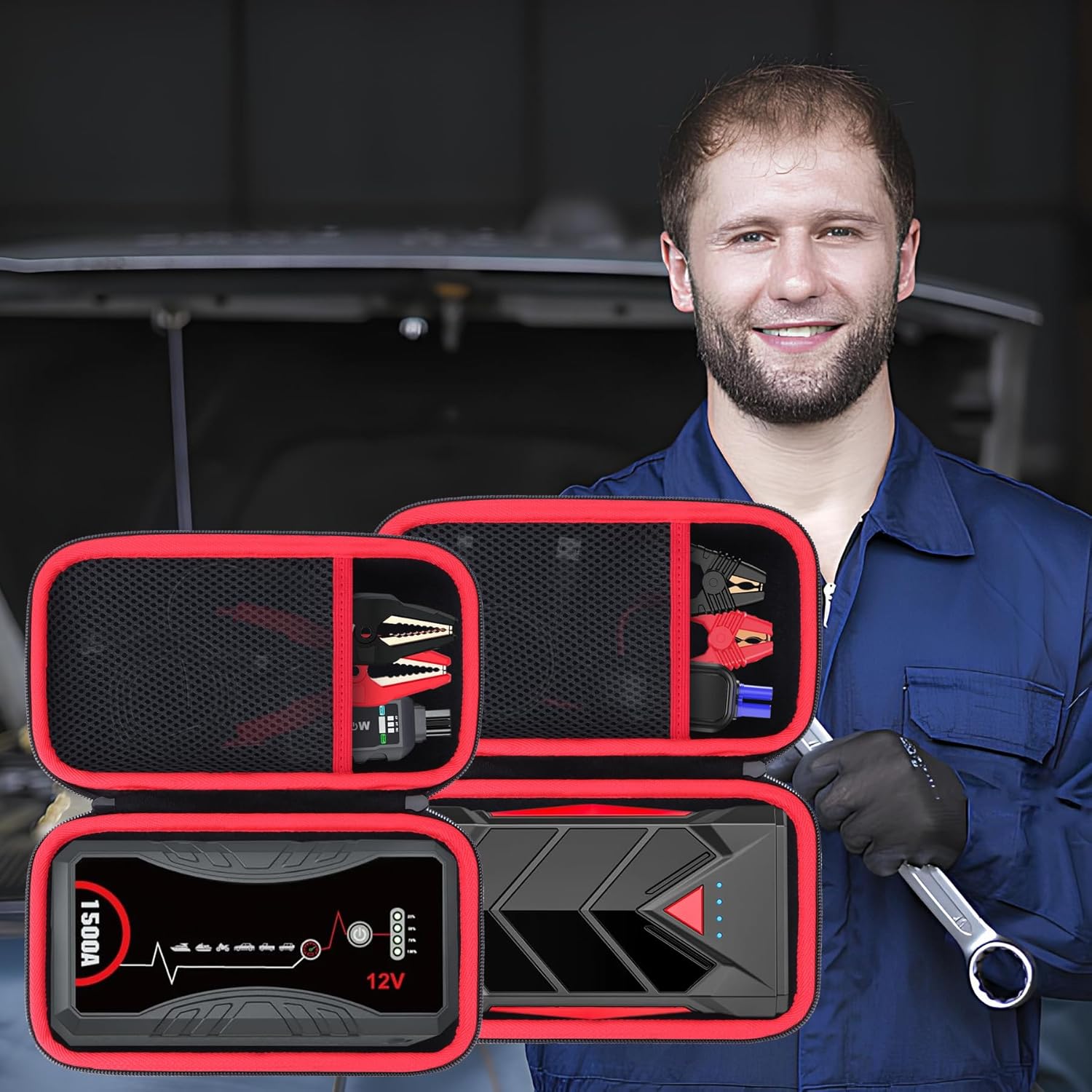Storage Case Compatible with NEXPOW Q10S 1500A / T11F Portable Jump Starter Car Battery Jump Starter Power Pack