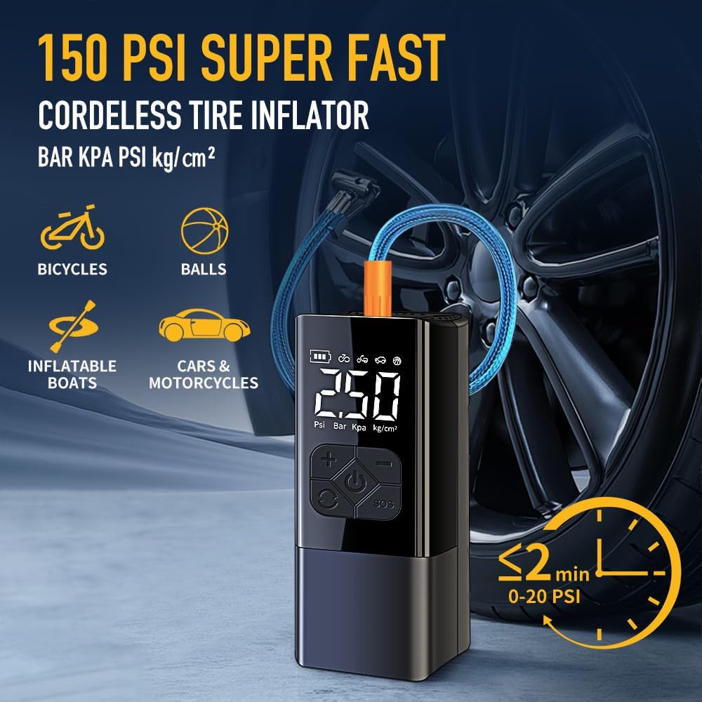 Tire Inflator Portable Air Compressor with Jump Starter review