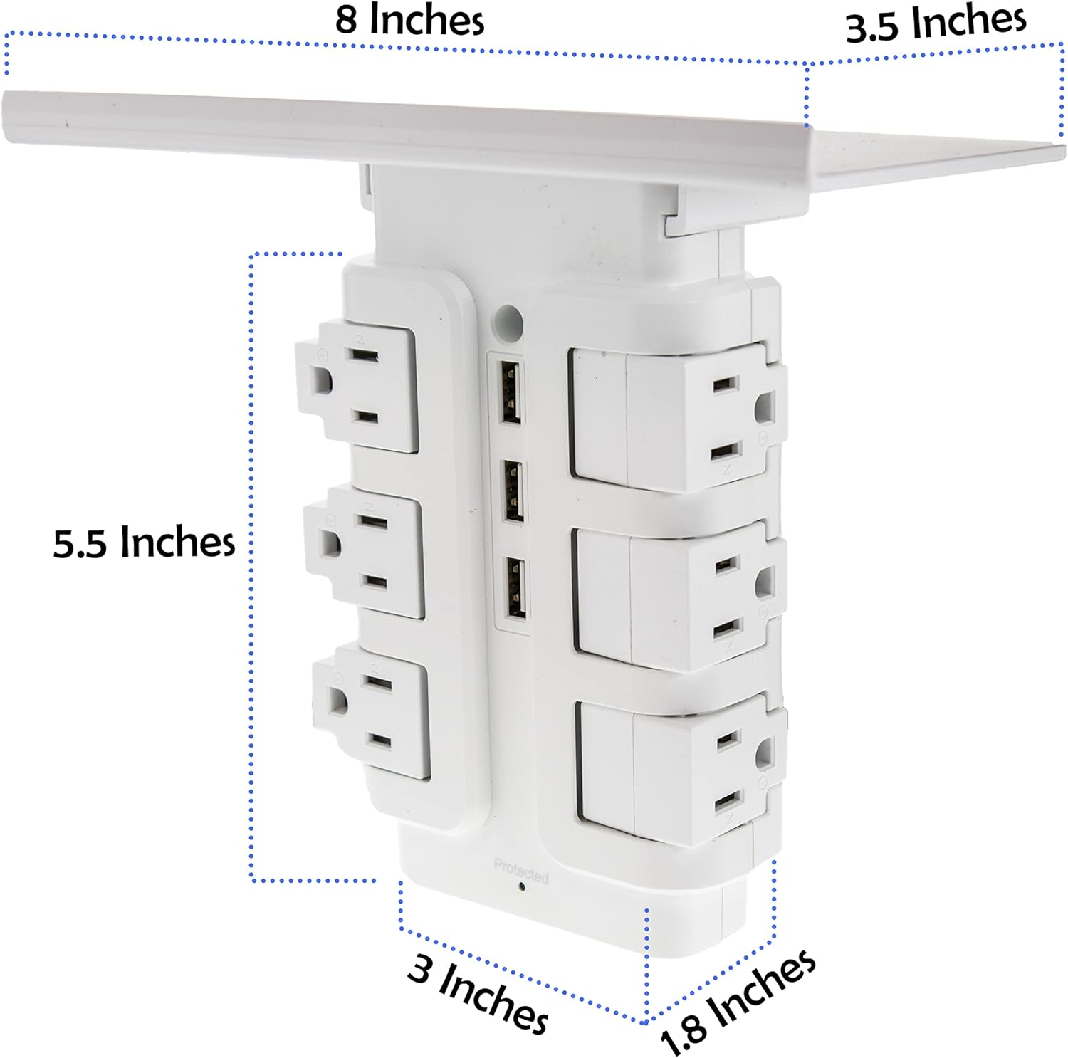 Wall Power Rotating Outlet Shelf – 6 Rotating Outlets review