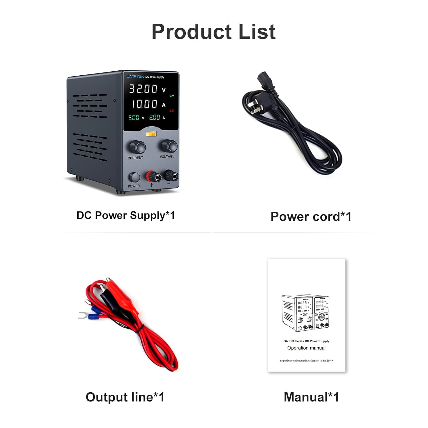 Wanptek DC Power Supply Variable 30V 10A, Bench Power Supplies with Encoder Adjustments Knob, USB Fast Charge Port with Output Current Display, 4-Digit LED Display Wanptek DC Power Supply Variable 30V 10A, Bench Power Supplies with Encoder Adjustments Knob, USB Fast Charge Port with Output Current Display, 4-Digit LED Display