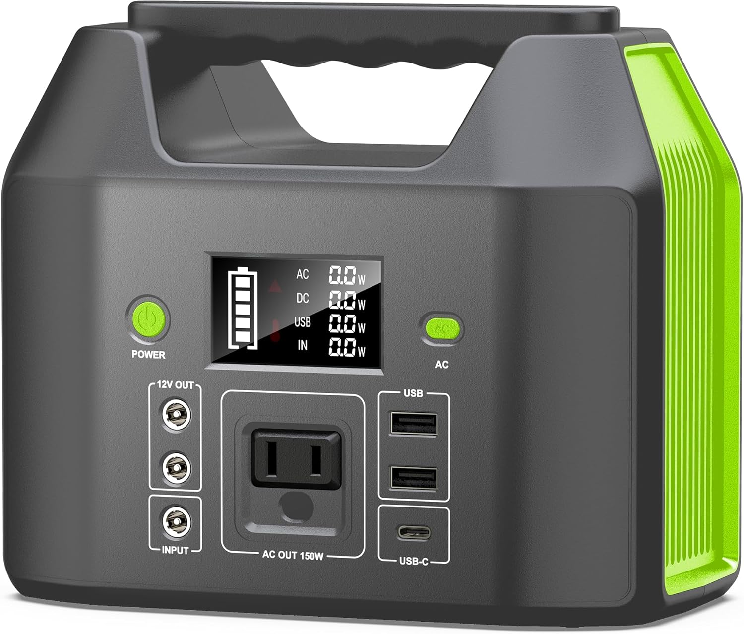 150W Portable Power Station, SinKeu 122.8Wh/38400mAh Power Bank with AC Outlet, LiFePO4 Battery, 110V 6 Outputs Solar Generator for Outdoor Camping, Traveling, Emergencies-Orange