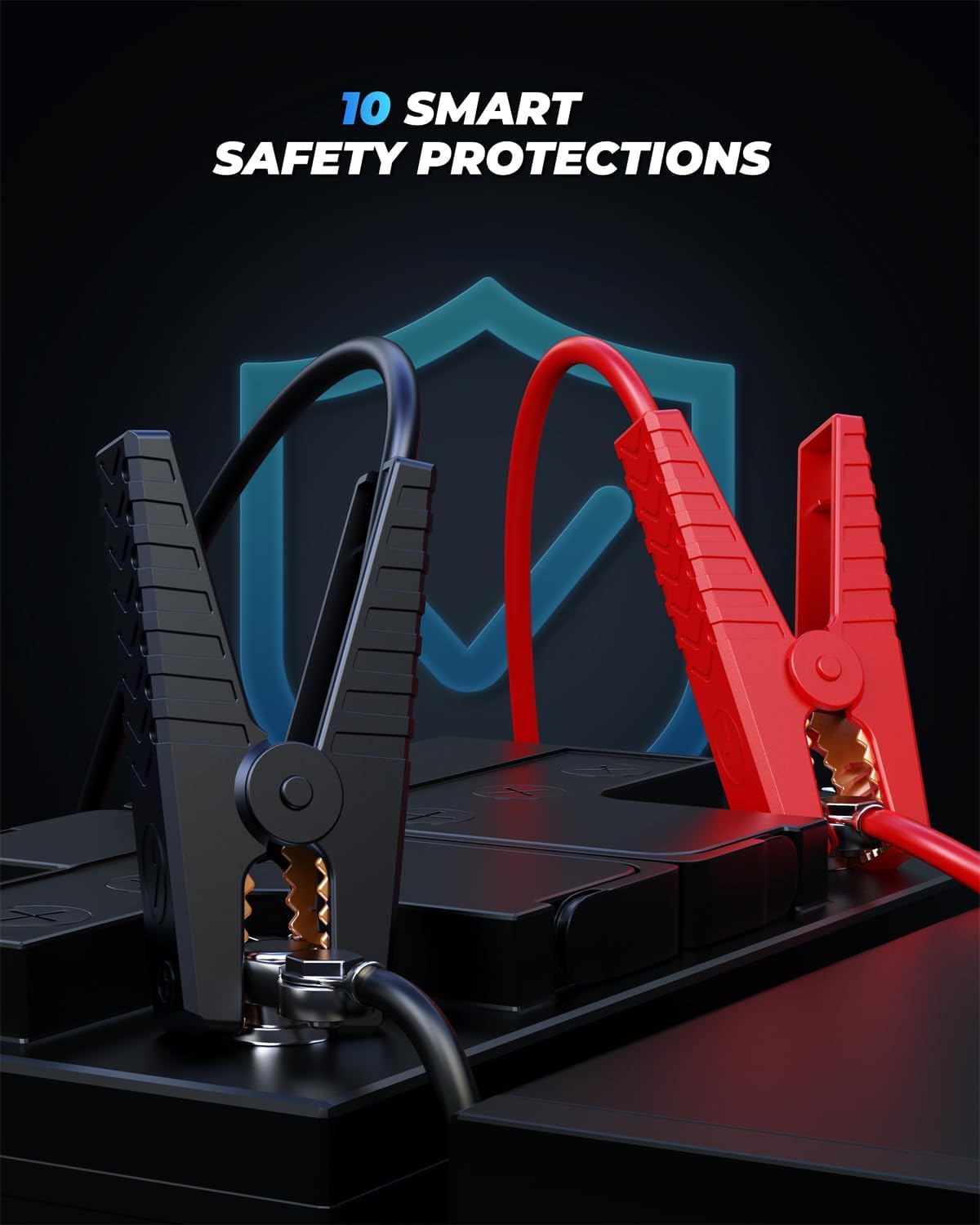 7000A Jump Starter Pack for Car, 12V Portable Jumper Starter (up to All Gas 8.0L Diesel Engine) with LCD Display, Jump Box Charger with Lithium Battery, QC3.0  4 LED Light Modes
