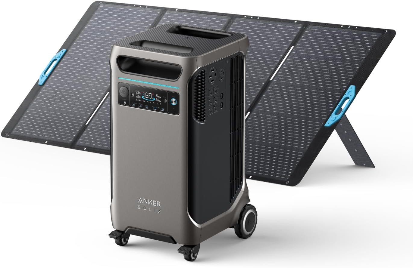 Anker SOLIX F3800 12000W Generators for Home Use, 7680wh Power Station with Double Power Hub, Lifepo4 Power Station, Solar Generator for Home Use, Power Outages, Emergency