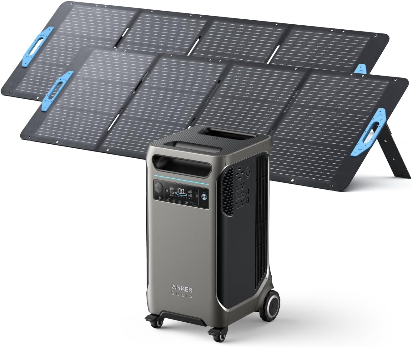 Anker SOLIX F3800 12000W Generators for Home Use, 7680wh Power Station with Double Power Hub, Lifepo4 Power Station, Solar Generator for Home Use, Power Outages, Emergency