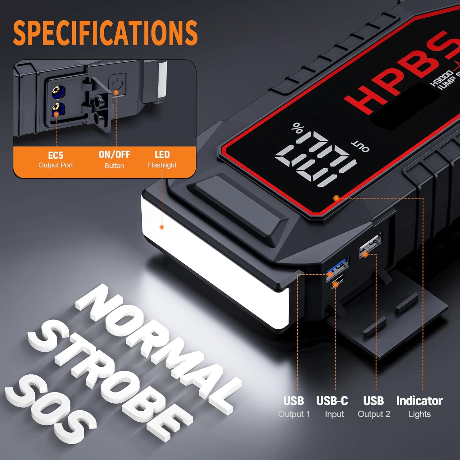 Car Battery Jump Starter, 5500A Peak Jump Starter Battery Pack for Up to All Gas and 10L Diesel Engines, 12V Portable Jump Starter Box with 3.0 LCD Display