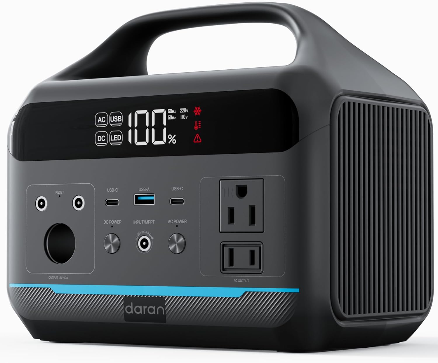 Portable Power Station 288Wh LiFePO4 Battery, 600W Power Bank with AC Outlet Fast Charging 8.4LB Lightweight Solar Generator with Multi-Port Output for Outdoor Camping, Travel, and Emergency Backup