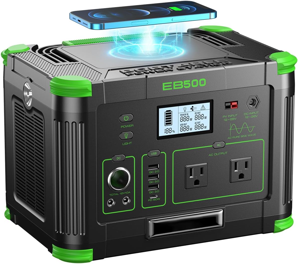 Portable Power Station 500W Review — 519Wh Solar Generator