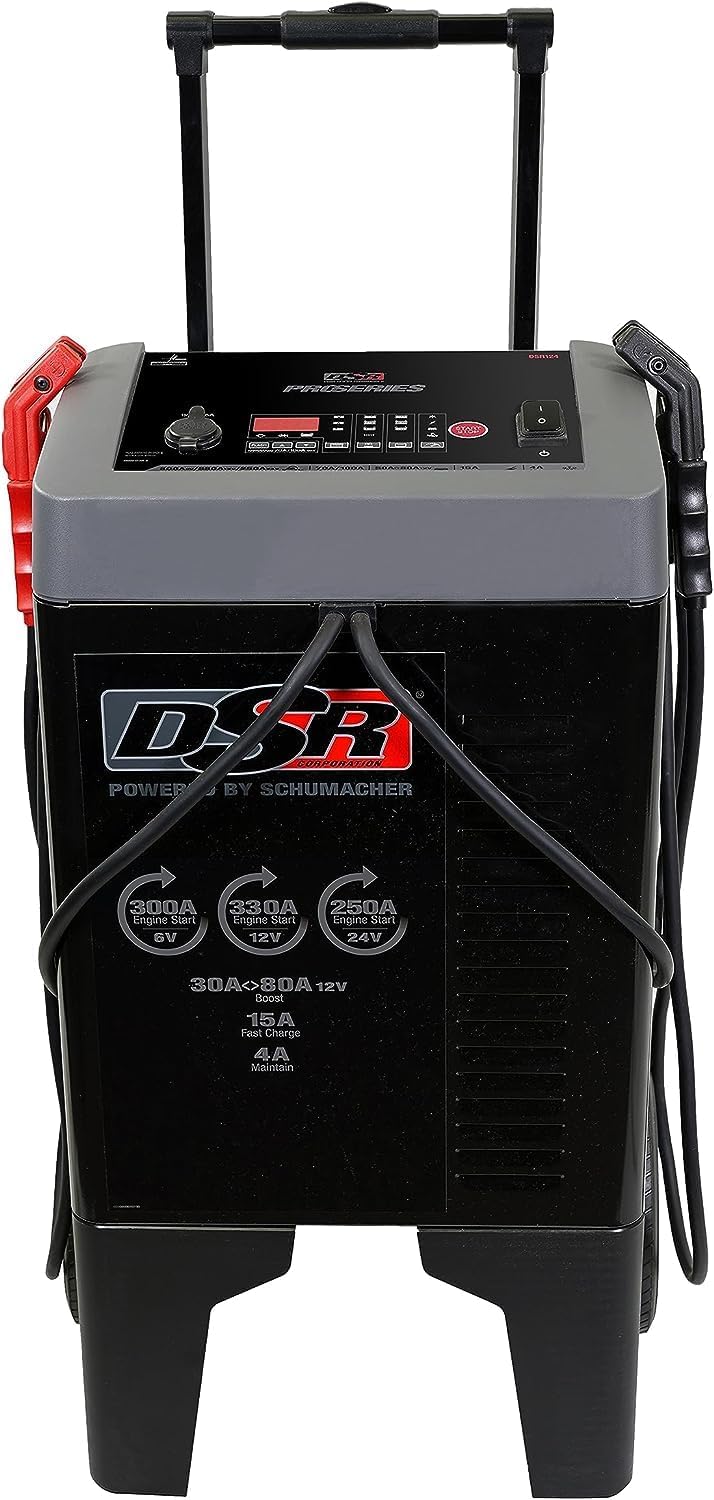 Schumacher Electric DSR ProSeries 12V / 24V Battery Charger - Heavy Duty 200A Manual Battery Charger  Engine Starter - Car, Truck  SUV Compatible - 135-Minute Timer  Amperage Control - DSR140