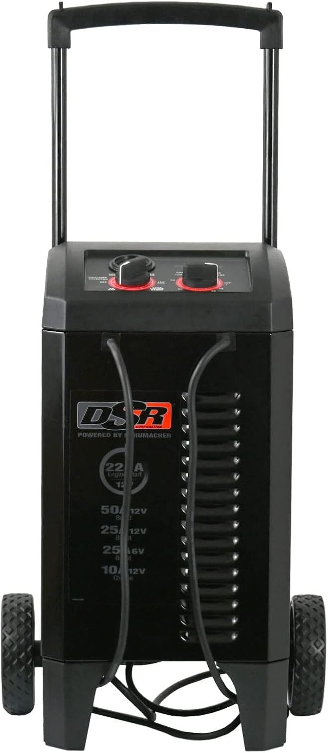 Schumacher Electric DSR ProSeries 6V/12V Manual Battery Charger  Engine Starter - 225A Heavy Duty Engine Starter - Truck, SUV  Large Battery Compatible - Color-Coded Clamps - DSR139