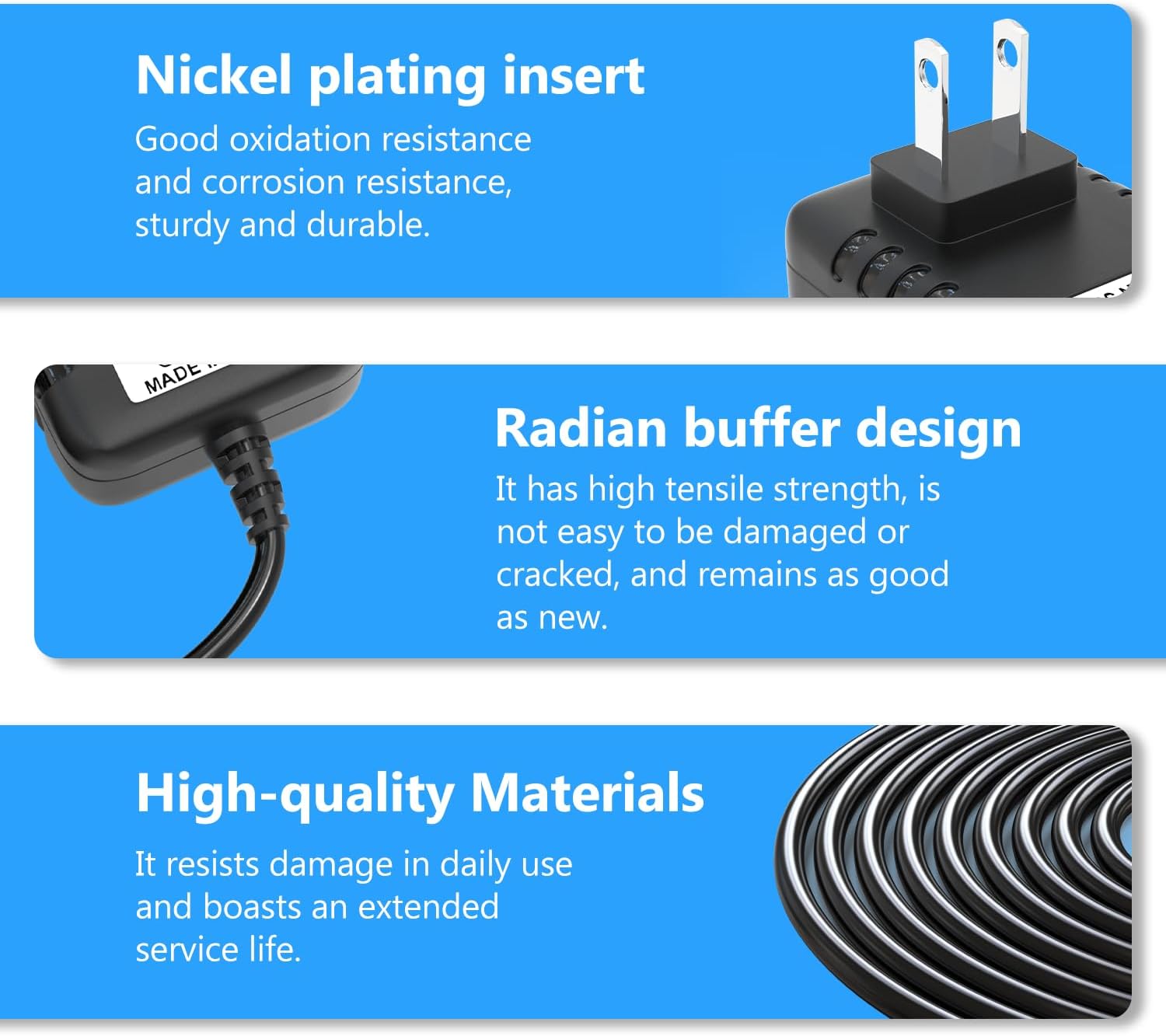 15V Charger Compatible with Dewalt DXAEJ14 DXAEPS14 DXAEPS14CA 1400 1600 011-2070-4 Peak Cars Jump Starter Digital Air Compressor Portable Power Station AC Power Supply Charging Cord