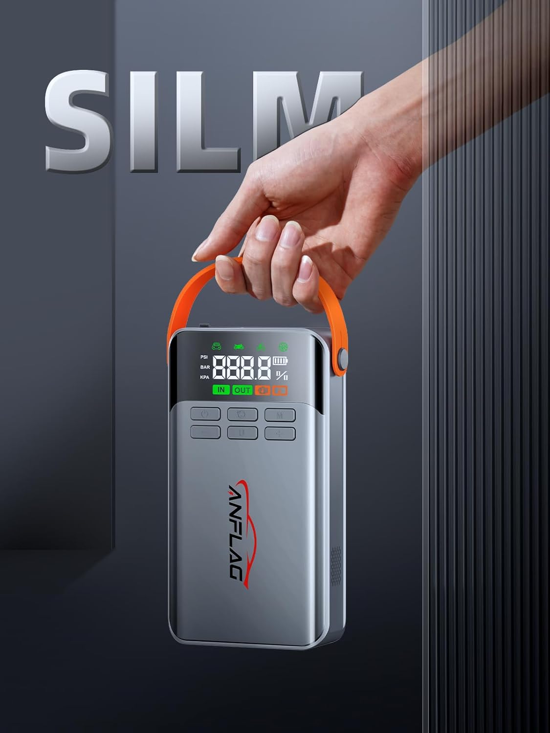 8-in-1 Car Jump Starter with Air Compressor – 5500A Peak, 150PSI Tire Inflator, 12V Portable Power Bank, LCD Display, and LED Flashlight for All Gas  12.0L Diesel Engines