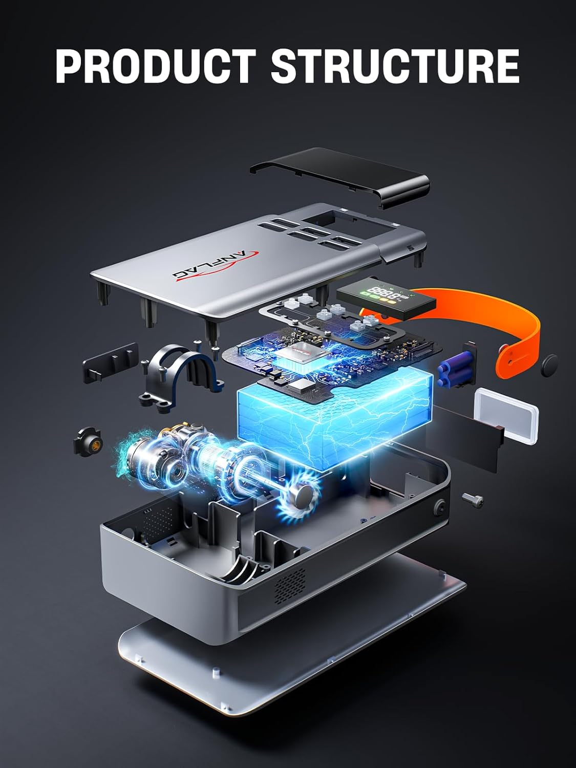 8-in-1 Car Jump Starter with Air Compressor – 5500A Peak, 150PSI Tire Inflator, 12V Portable Power Bank, LCD Display, and LED Flashlight for All Gas  12.0L Diesel Engines