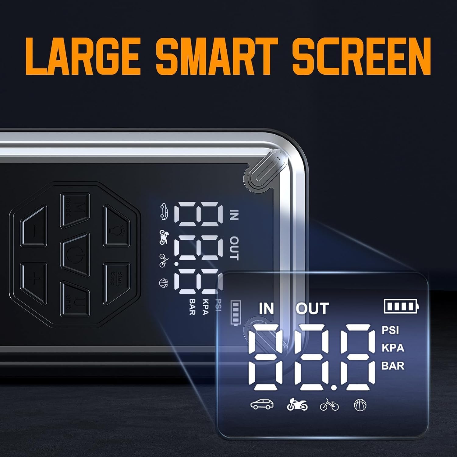 Acmount W160 Jump Starter with Air Compressor, 5000A Portable Car Jump Starter 150PSI Tire Inflator/Air Pump, 12V Battery(Up to 9L Gas/8L Diesel Engine) Jump Pack, Car Emergency Kit, Idea Gift for Man