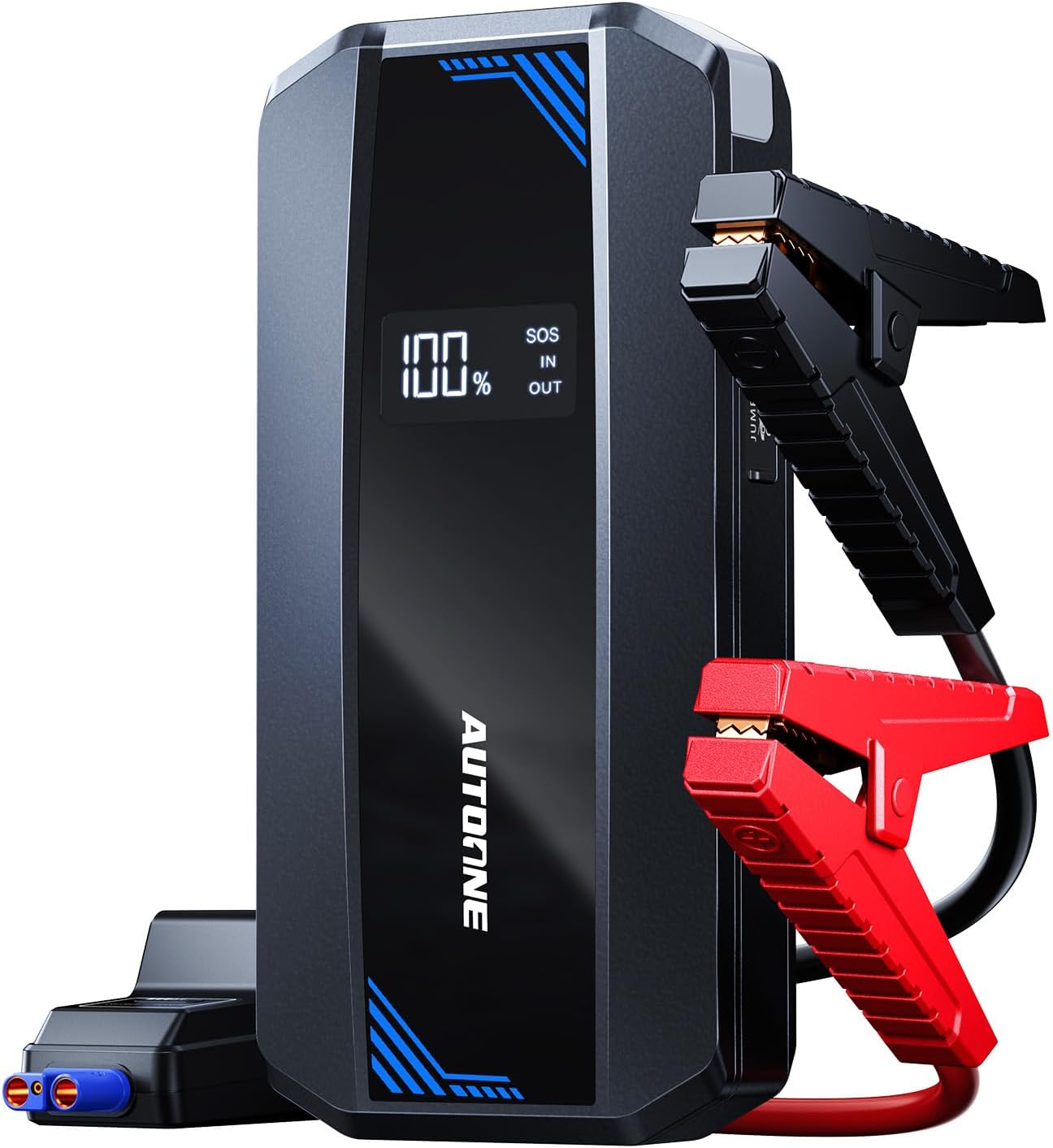 AUTOONE 6000A Jump Starter with Air Compressor (All Gas/10L Diesel), 150PSI Car Jumper Starter Portable, Jump Box Tire Inflator with LED Flashlight, LCD Display, Storage Case