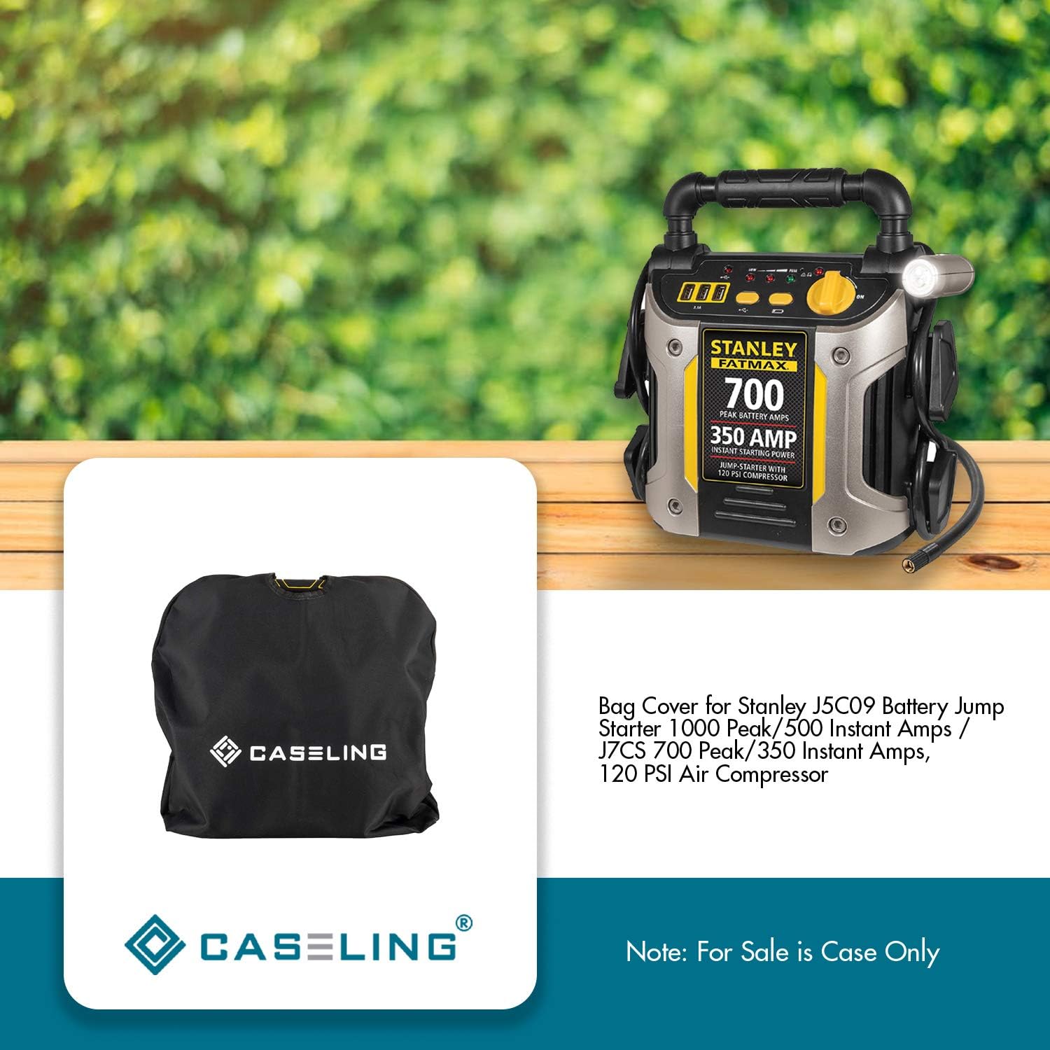 caseling Bag Cover for Stanley J5C09 Battery Jump Starter Peak/500 Instant Amps / J7CS Peak/350 Instant Amps, PSI Air Compressor