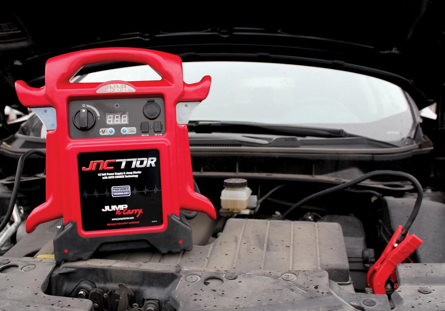 Clore Automotive Jump-N-Carry JNC770R Peak Amp Premium Volt Jump Starter - Red