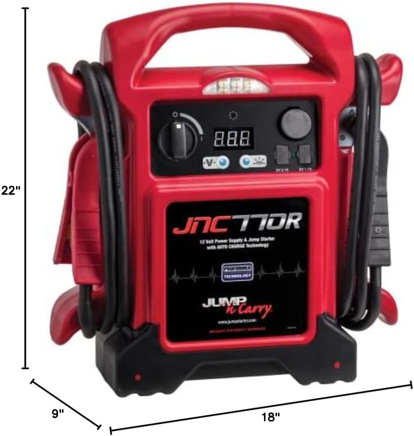 Clore Automotive Jump-N-Carry JNC770R Peak Amp Premium Volt Jump Starter - Red