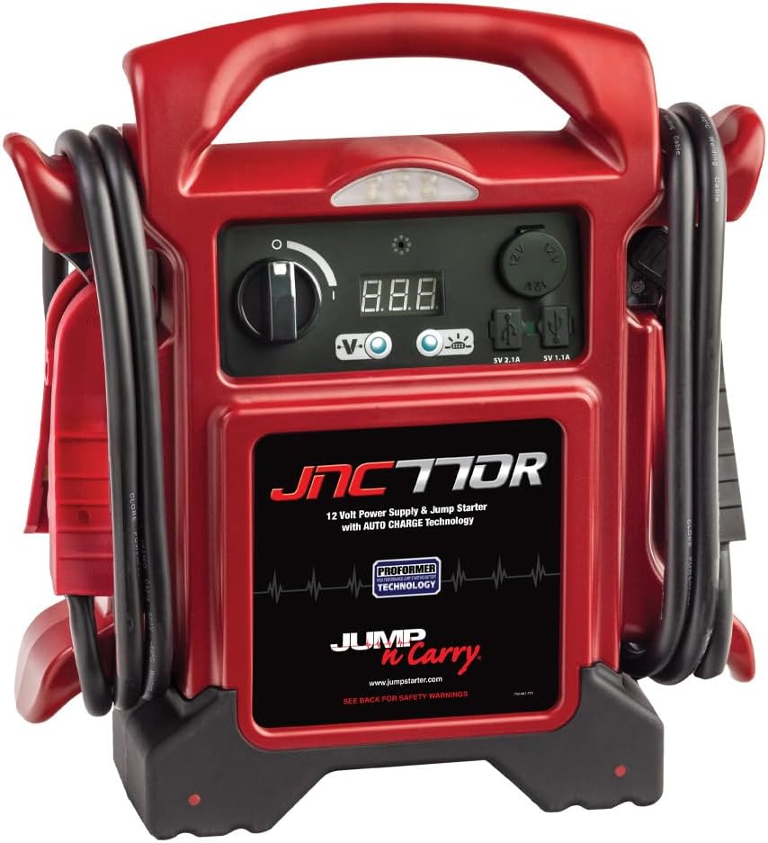 Clore Automotive Jump-N-Carry JNC770R 1700 Peak Amp Premium 12 Volt Jump Starter – Red