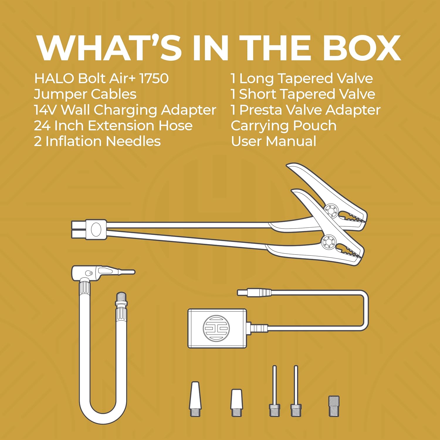 HALO Bolt Air+ Portable Car Battery Jump Starter | PSI Air Compressor, 59.9Wh USB Power Bank, Large Display, Emergency Floodlight  Charger, Jumps Cars SUVs  Trucks, Inflates Tires — Teal