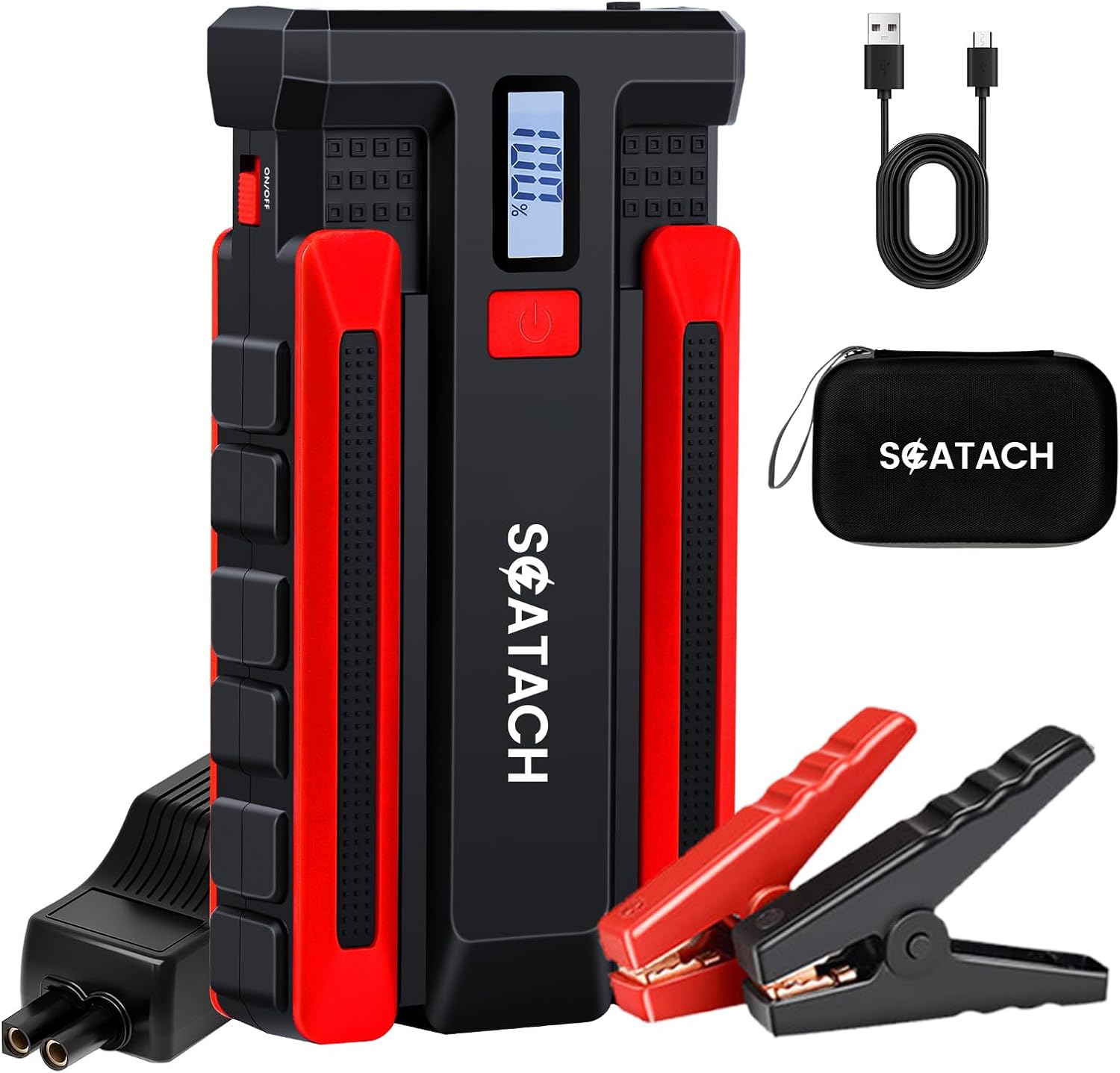 Jump Starter with Air Compressor 8000A 150PSI Car Battery Jump Starter (10.0 Gas/8.0L Diesel), Battery Jumper Starter Portable 12V Jump Box with Jumper Cables, LED Light, LED Display
