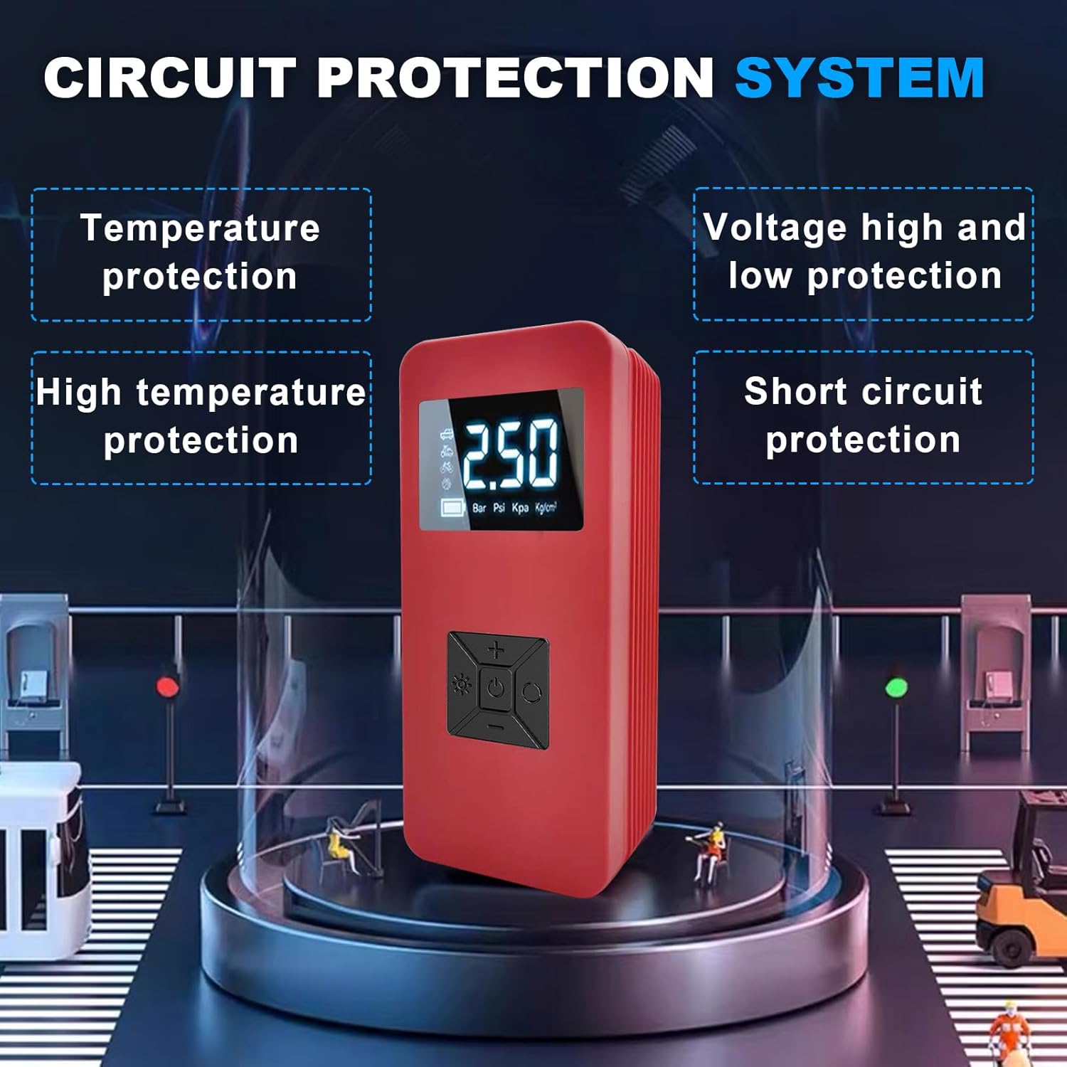 Jump Starter with Air Compressor, Portable Car Battery Jump Starter with 150PSI Digital Tire Inflator, 14.8V Jump Box for Women,Pink Car Battery Jumper with Jump Cables, Lights, LCD Display