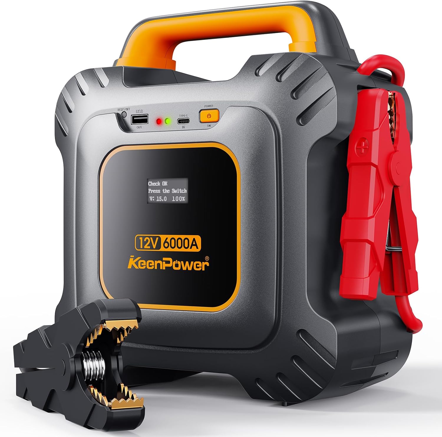 KeenPower 6000A Super Capacitor Battery-Less Jump Starter, Built-in * 3000F Supercapacitor, No Traditional Battery
