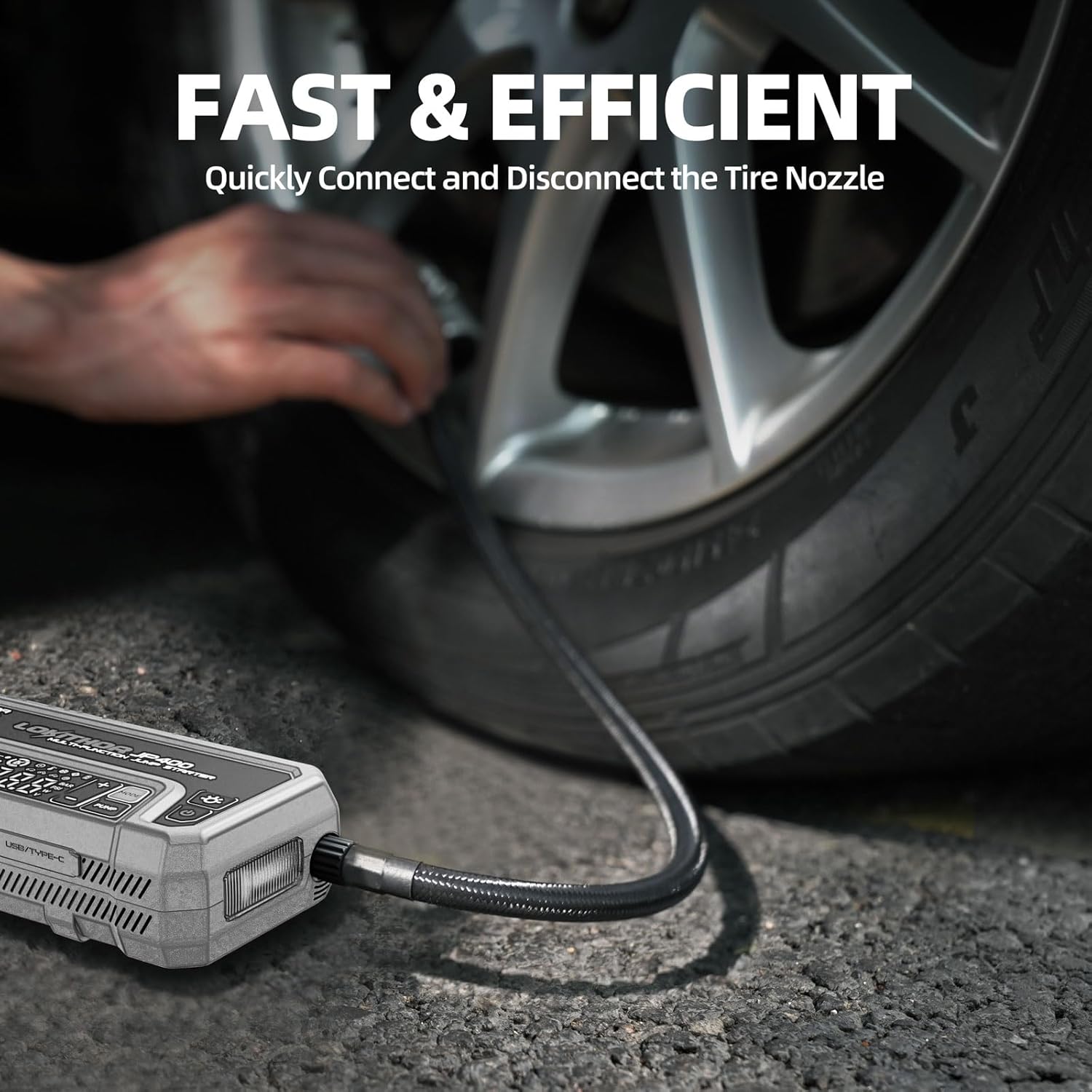 LOKITHOR Hose01 Air Pump Replacement Hose Tire Inflator Extension Hose Inflator Tube for JP400, JPD400 Car Battery Lithium Jump Starter with Air Compressor