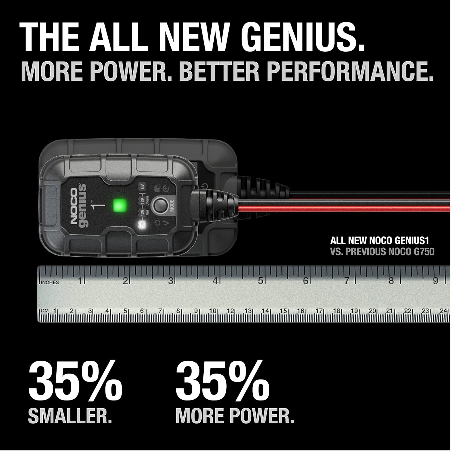NOCO GENIUS1: 1A 6V/12V Smart Battery Charger – Automatic Maintainer, Trickle Charger  Desulfator with Overcharge Protection  Temperature Compensation – for Lead-Acid  Lithium Batteries
