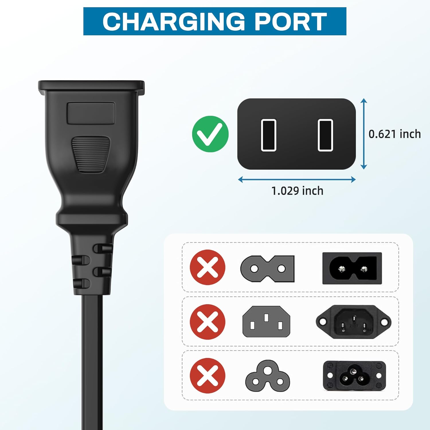 PwrON AC in Power Charging Cord Charger Cable Compatible with EverStart MAXX Peak AMPS Jump Starter with Air Compressor and Inverter Ever Start 1200A 750A 12V 300A JumpStarter Box Lot 11480