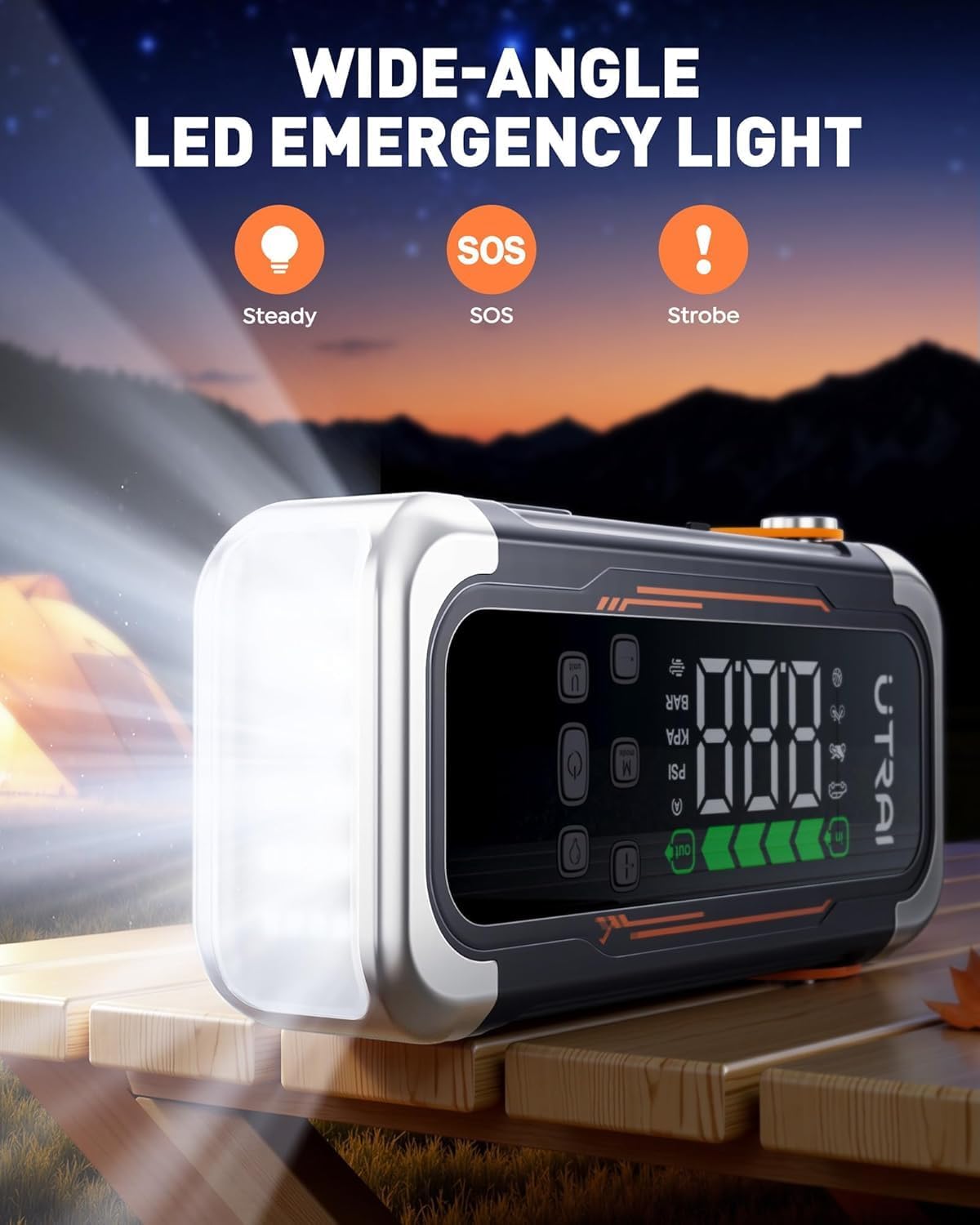 UTRAI Jump Starter with Air Compressor, 6000A Peak Battery Jumper Starter Portable (All Gas  10.0L Diesel) with 150PSI Tire Inflator  Air Blower, PD 30W Fast Charge, 12V Jump Box Jump Pack