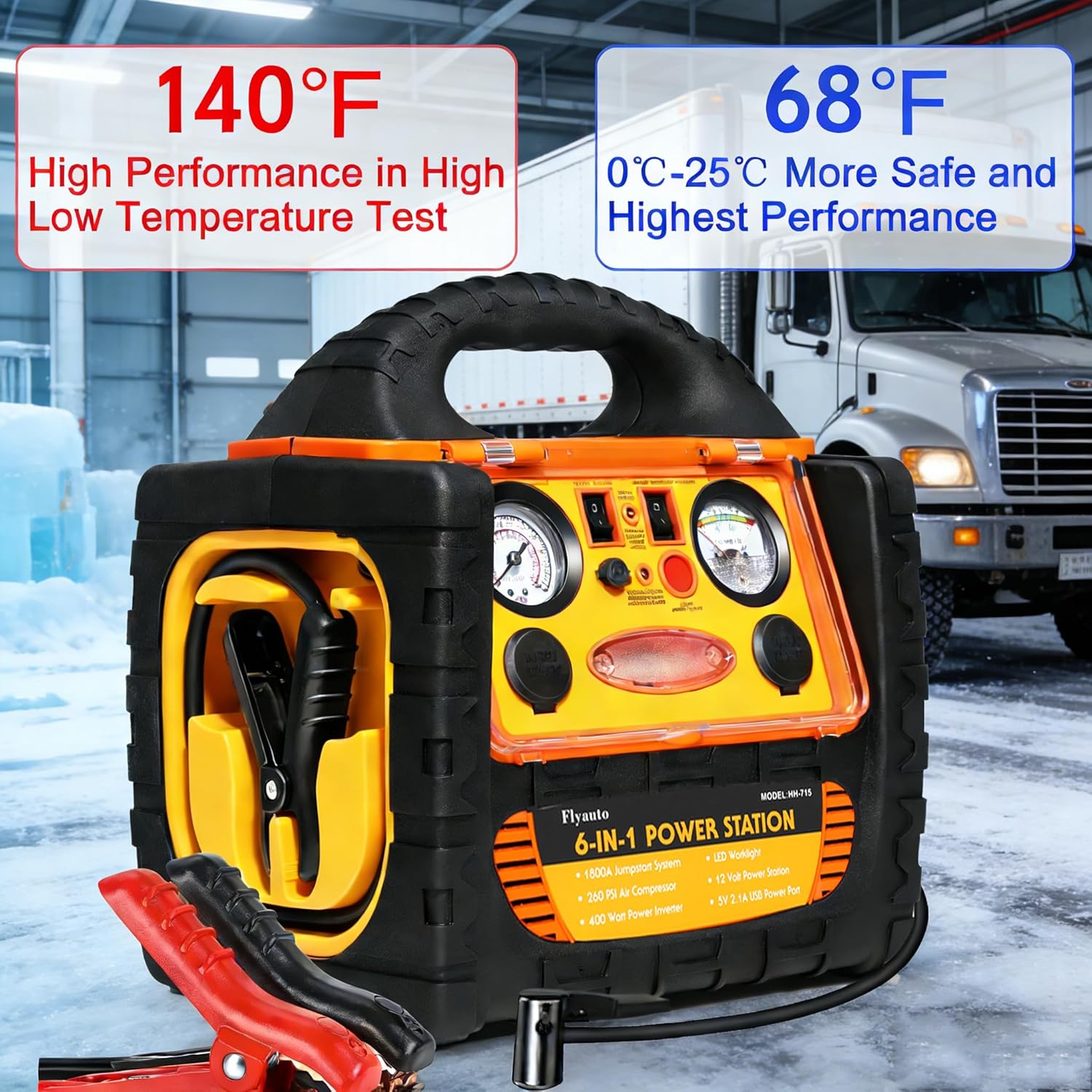 1800A Car Jump Starter with Air Compressor 150PSI,12V Portable Battery Jump Box (8.0L Gas/6L Diesel), Battery Booster with 400W Power Station AC/DC/USB 1800A Car Jump Starter with Air Compressor 150PSI,12V Portable Battery Jump Box (8.0L Gas/6L Diesel), Battery Booster with 400W Power Station AC/DC/USB