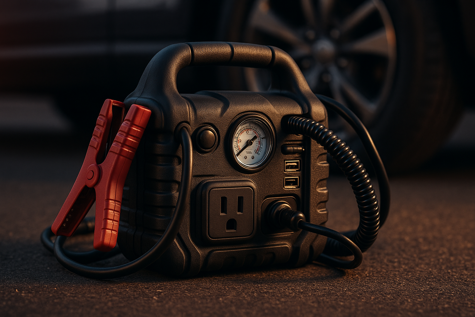 Car Jump Starter with Air Compressor 150PSI, 1800A Battery Charger Jump Box for Car (8.0L Gas/6L Diesel Engine), 12V Portable Battery Booster with 400W Inverter Power Station AC/DC/USB