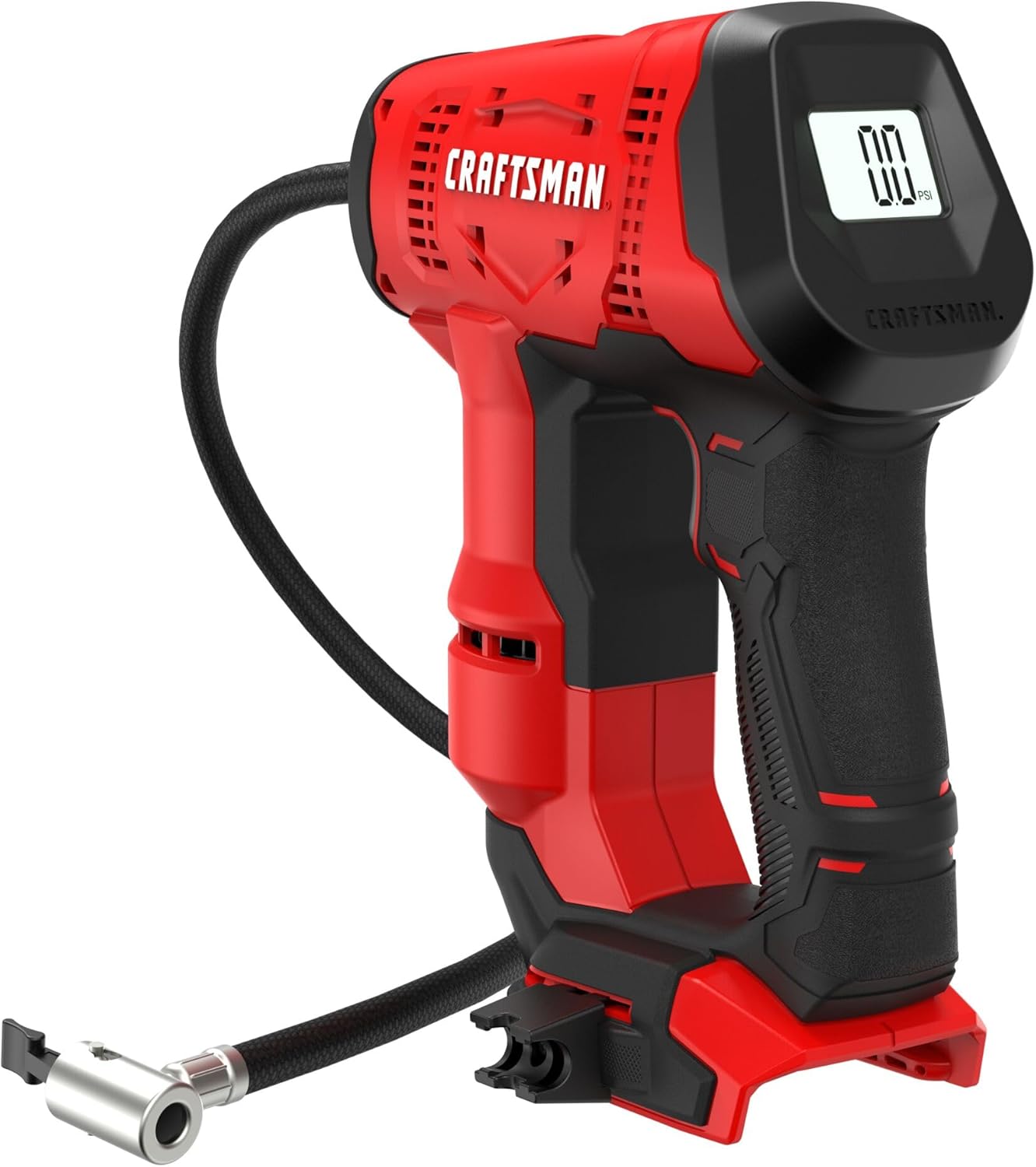 CRAFTSMAN V20 Air Compressor Portable, Cordless Tire Inflator, Up To PSI Tire Pump, with Digital Pressure Gauge, Tool Only (CMCE521B)