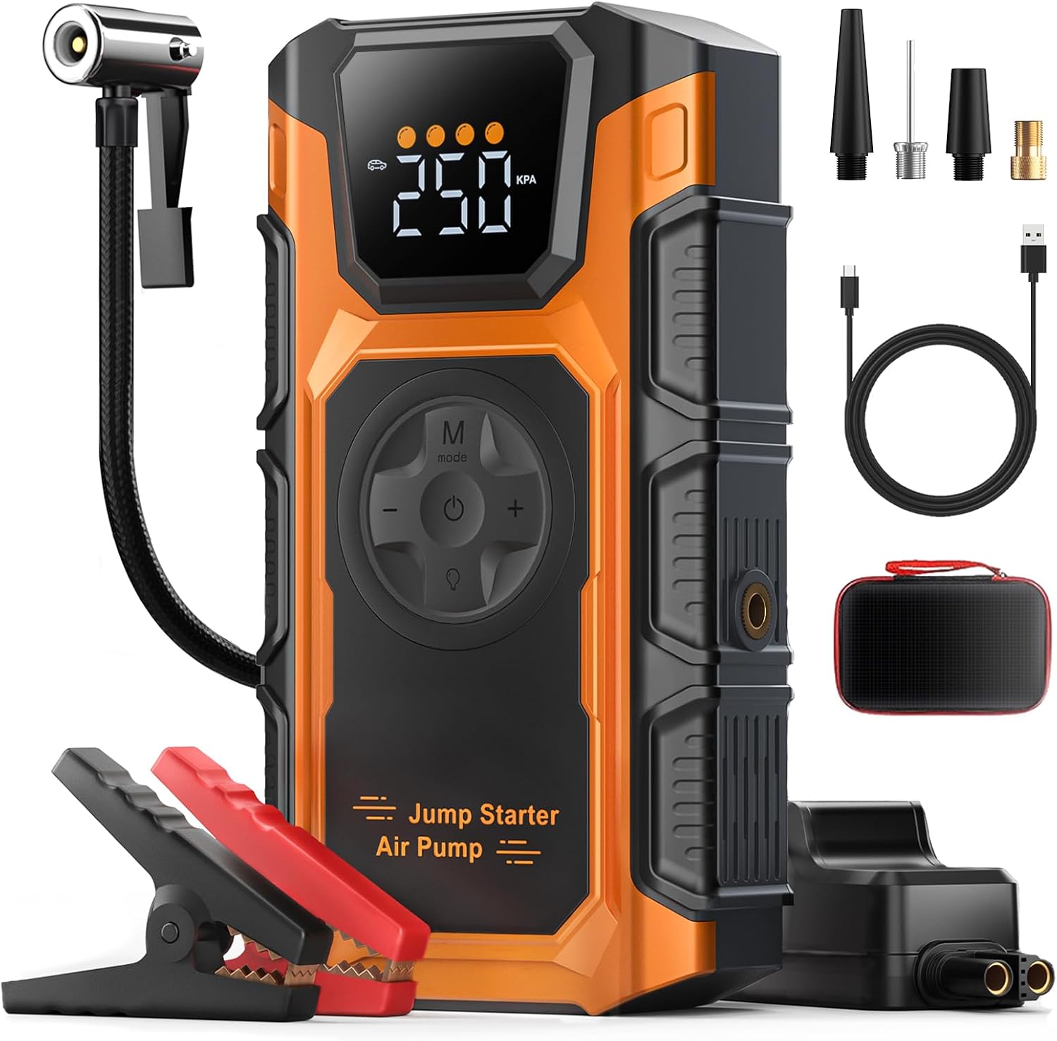 Jump Starter with Air Compressor, 5500A Car Battery Charger Power Jump Box Start 12V Vehicles(Up to 9.0L Gas7.5L Diesel Engines) Portable Car Booster Jumper Pack Combo150 PSI Tire Inflator