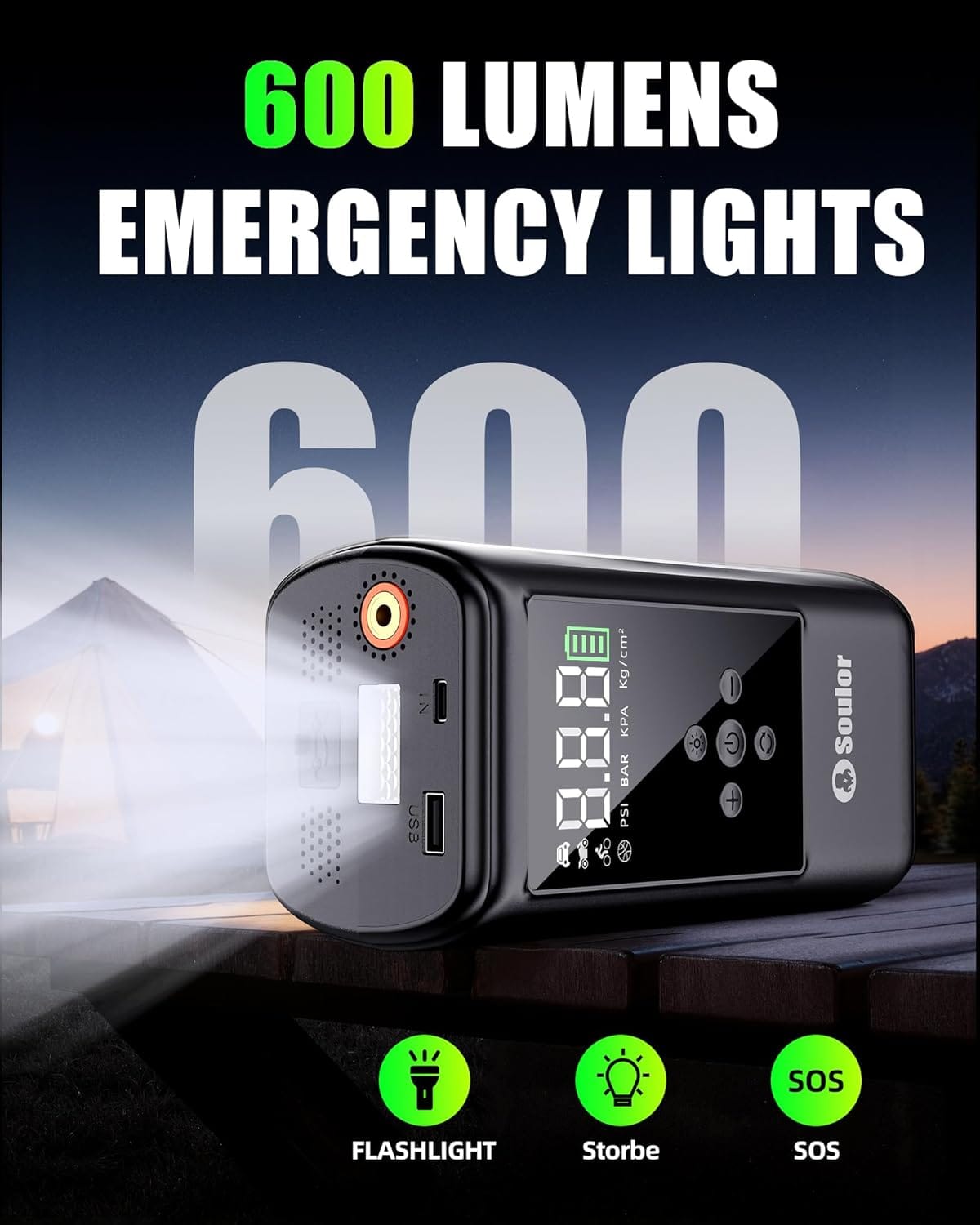 Jump Starter with Air Compressor, 6000A Car Battery Jumper Starter with PSI Tire Inflator Portable, LED Display for 10L Diesel All Cars Engines, Jumper Cables and Light Jump Starter with Air Compressor, 6000A Car Battery Jumper Starter with PSI Tire Inflator Portable, LED Display for 10L Diesel All Cars Engines, Jumper Cables and Light