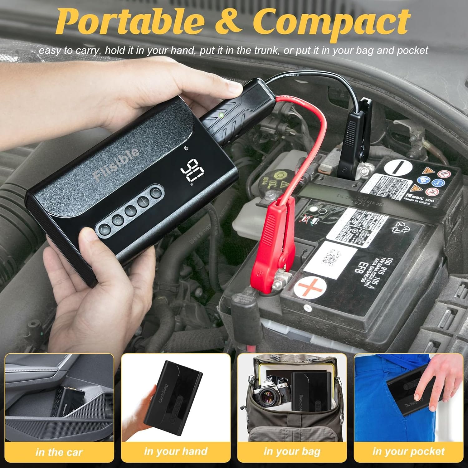 Jump Starter with Air Compressor, Portable Car Battery Charger, 2000A 150PSI Jump Box with LCD Digital Tire Inflator, 12V Car Battery Booster for 6.0L Gas or 3.0L Diesel Engines Jump Starter with Air Compressor, Portable Car Battery Charger, 2000A 150PSI Jump Box with LCD Digital Tire Inflator, 12V Car Battery Booster for 6.0L Gas or 3.0L Diesel Engines