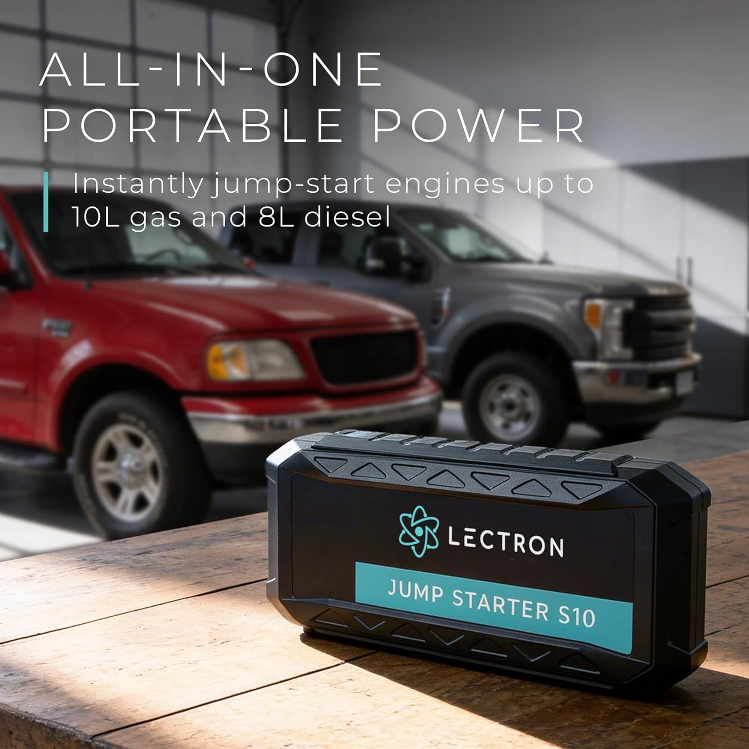 Lectron 4000A Car Battery Jump Starter, Portable Battery Booster Pack for Up to 10.0L Gas/8.0L Diesel Engines, 12V Jump Box with 60W USB-C Fast Charging, Smart LED Display, 20000mAh