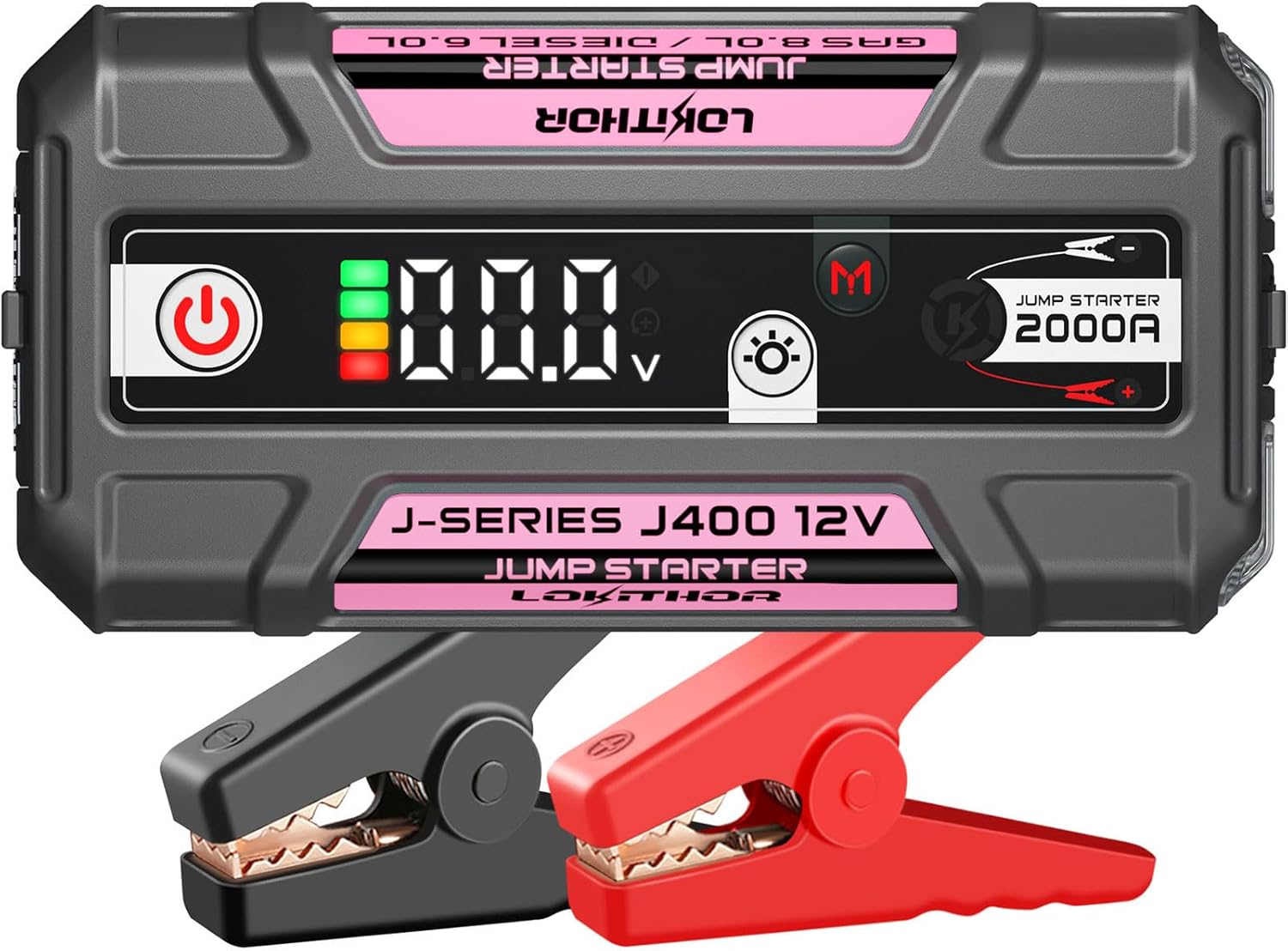 LOKITHOR J400 Portable Jump Starter, 12V 2000A Lithium Battery Booster with ConnectMax Tech, Car Jumper Box for Up to 8.0L Gas  6.0L Diesel Engines, Smart Digital Display