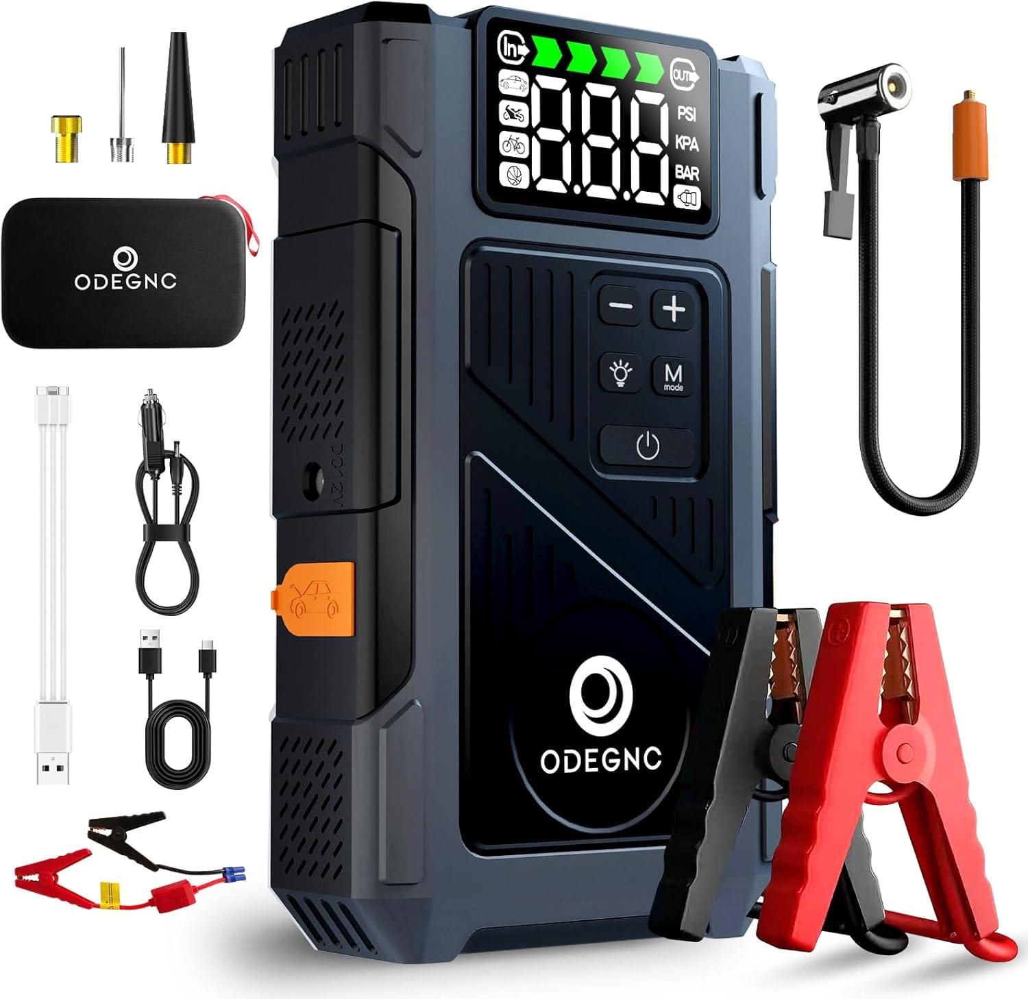 Pro 6000A Jump Starter  Smart Tire Inflator, 25000mAh Battery Booster with 150PSI Air Compressor for Car Truck SUV RV Boat - All-in-One Emergency Roadside Kit